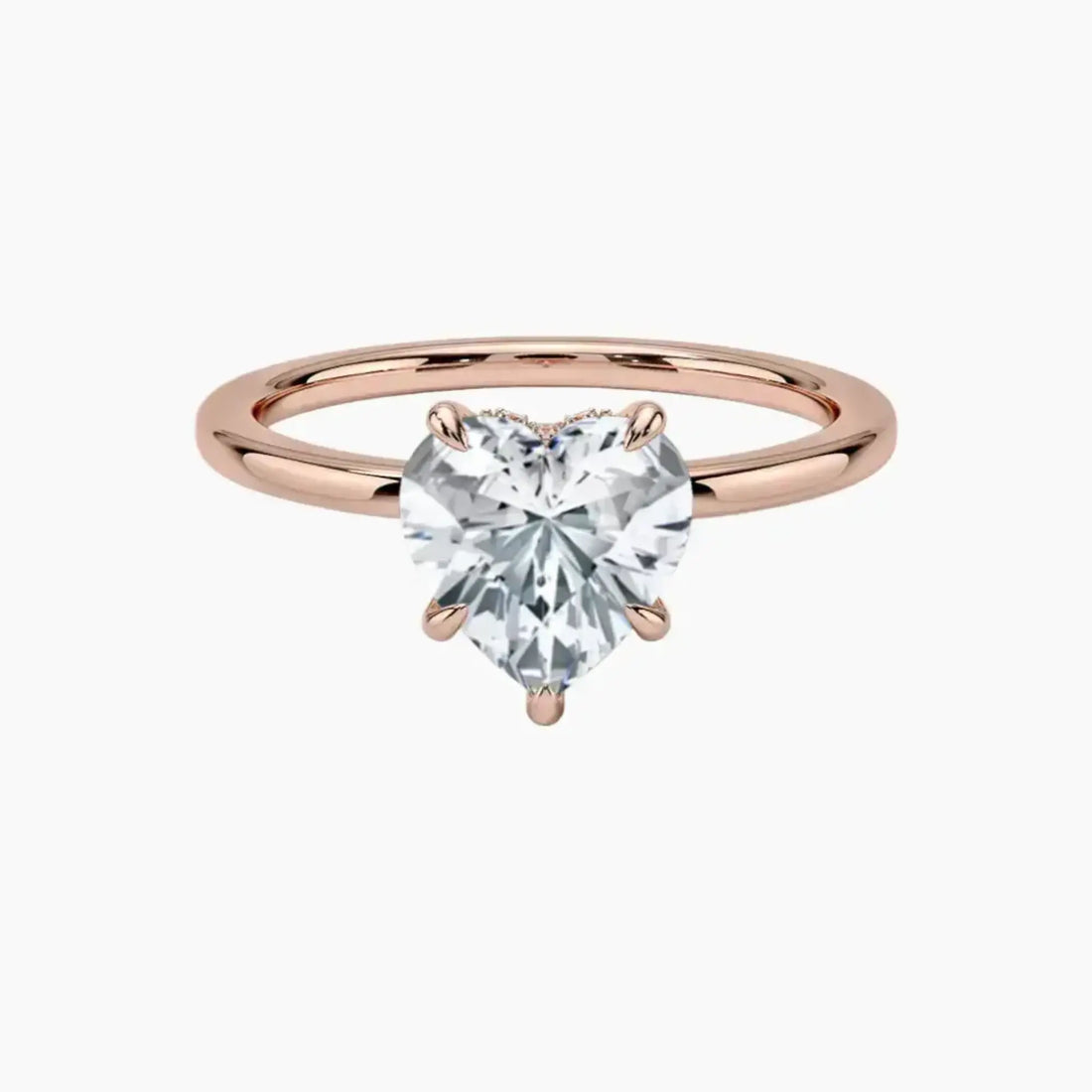 Giselle Heart Hidden Halo 3 Carat Lab Grown Diamond Engagement Ring in 14K Yellow Gold