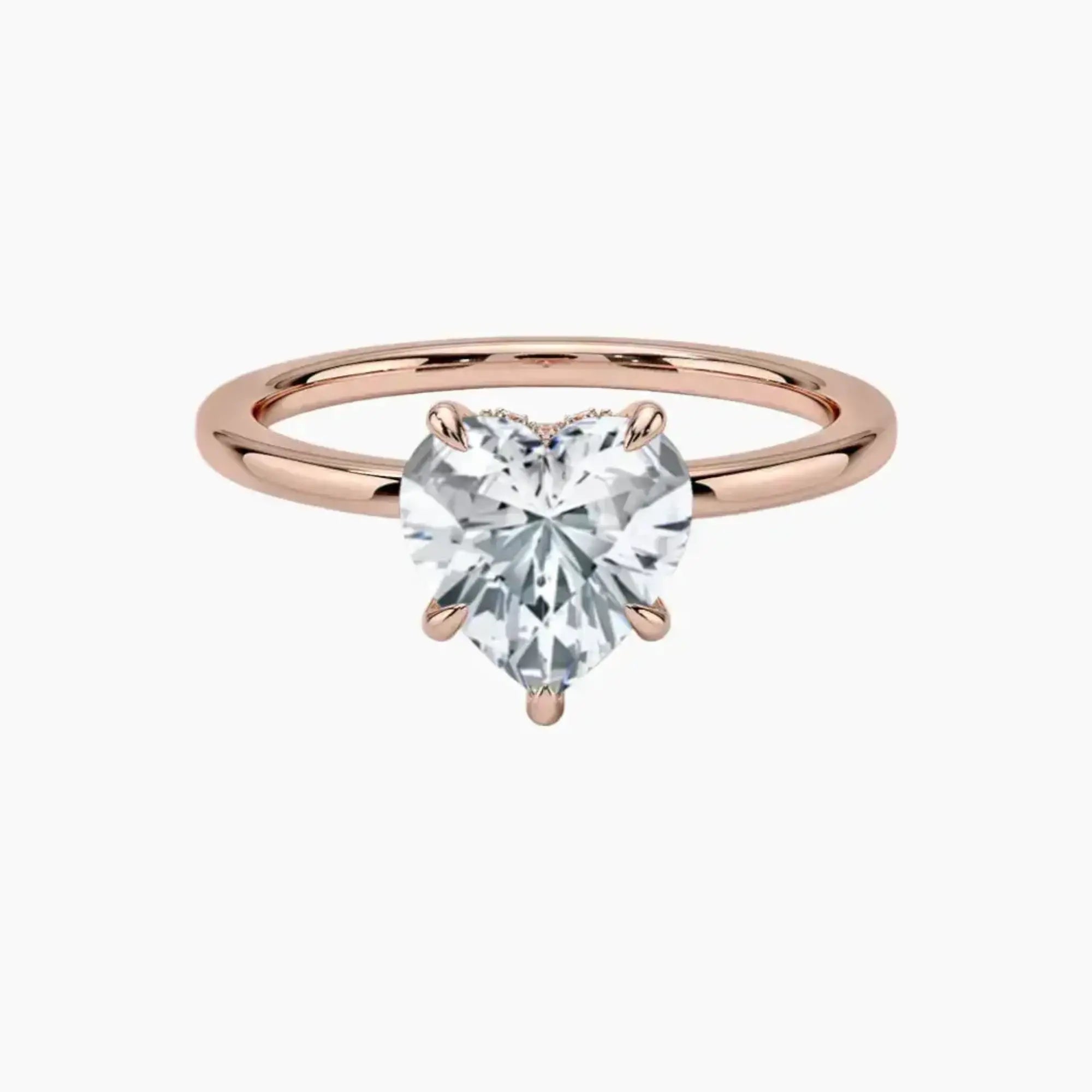 Giselle Heart Hidden Halo 3 Carat Lab Grown Diamond Engagement Ring in 18K Rose Gold