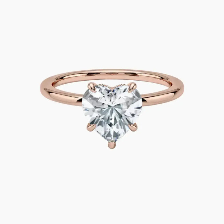 Giselle Heart Hidden Halo 1.5 Carat Lab Grown Diamond Engagement Ring in 18K Rose Gold