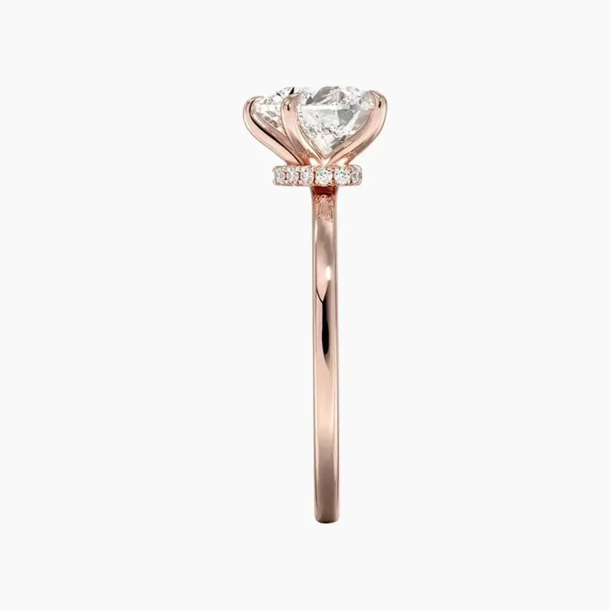 Giselle Heart Hidden Halo 2 Carat Lab Grown Diamond Engagement Ring in 18K White Gold