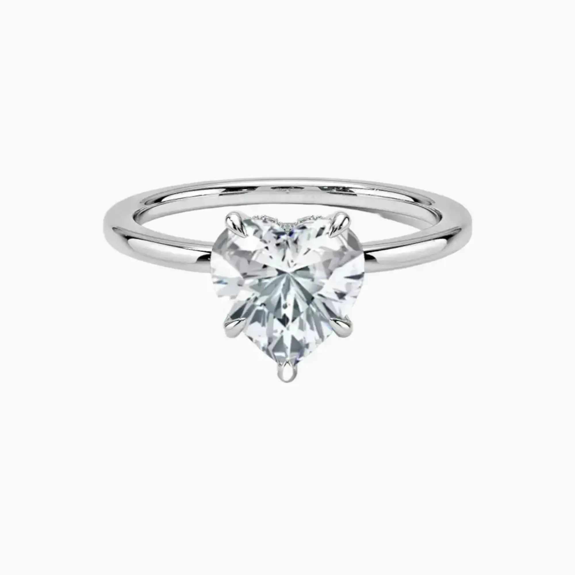 Giselle Heart Hidden Halo 2 Carat Lab Grown Diamond Engagement Ring in 18K Yellow Gold