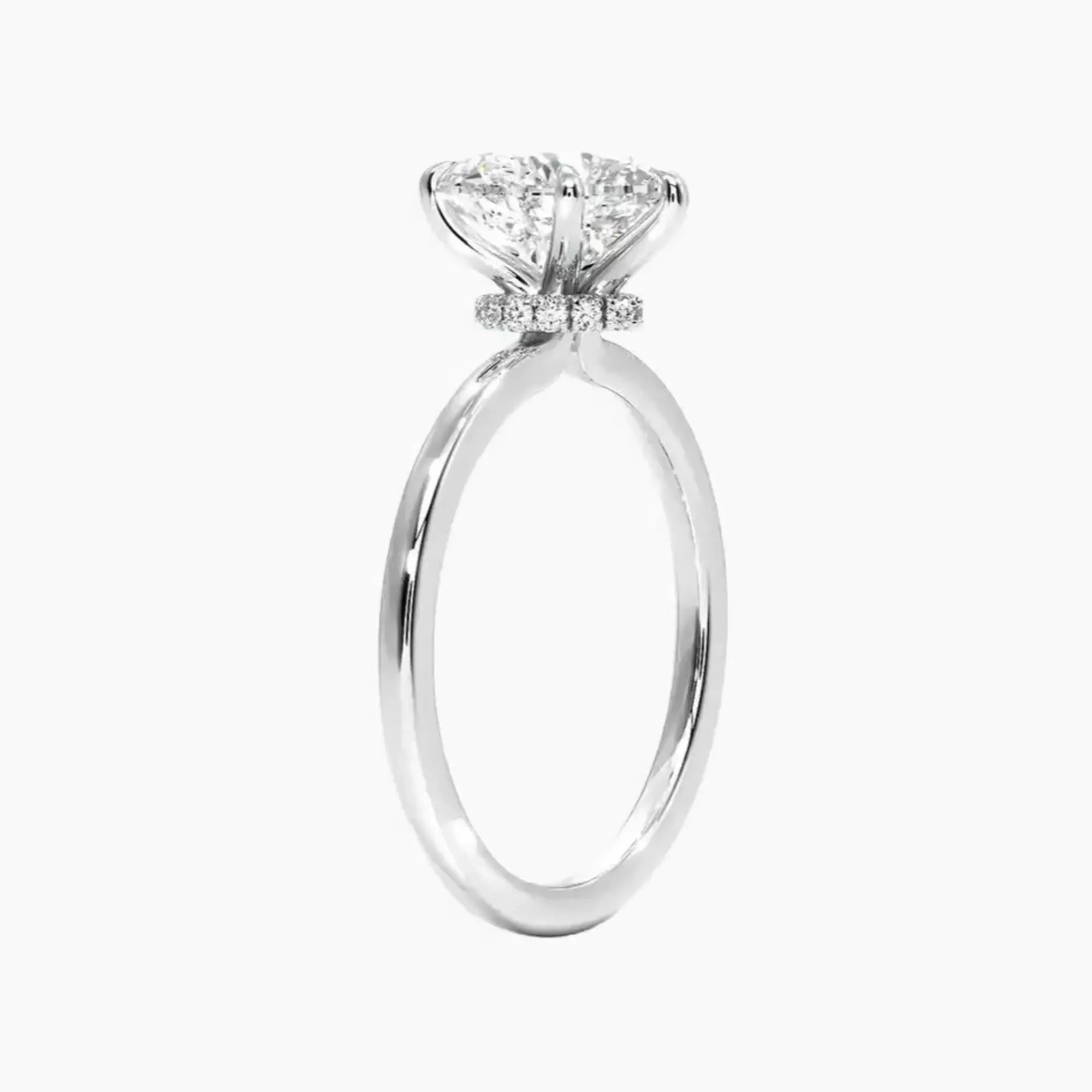 Giselle Heart Hidden Halo 3 Carat Lab Grown Diamond Engagement Ring in 14K Rose Gold