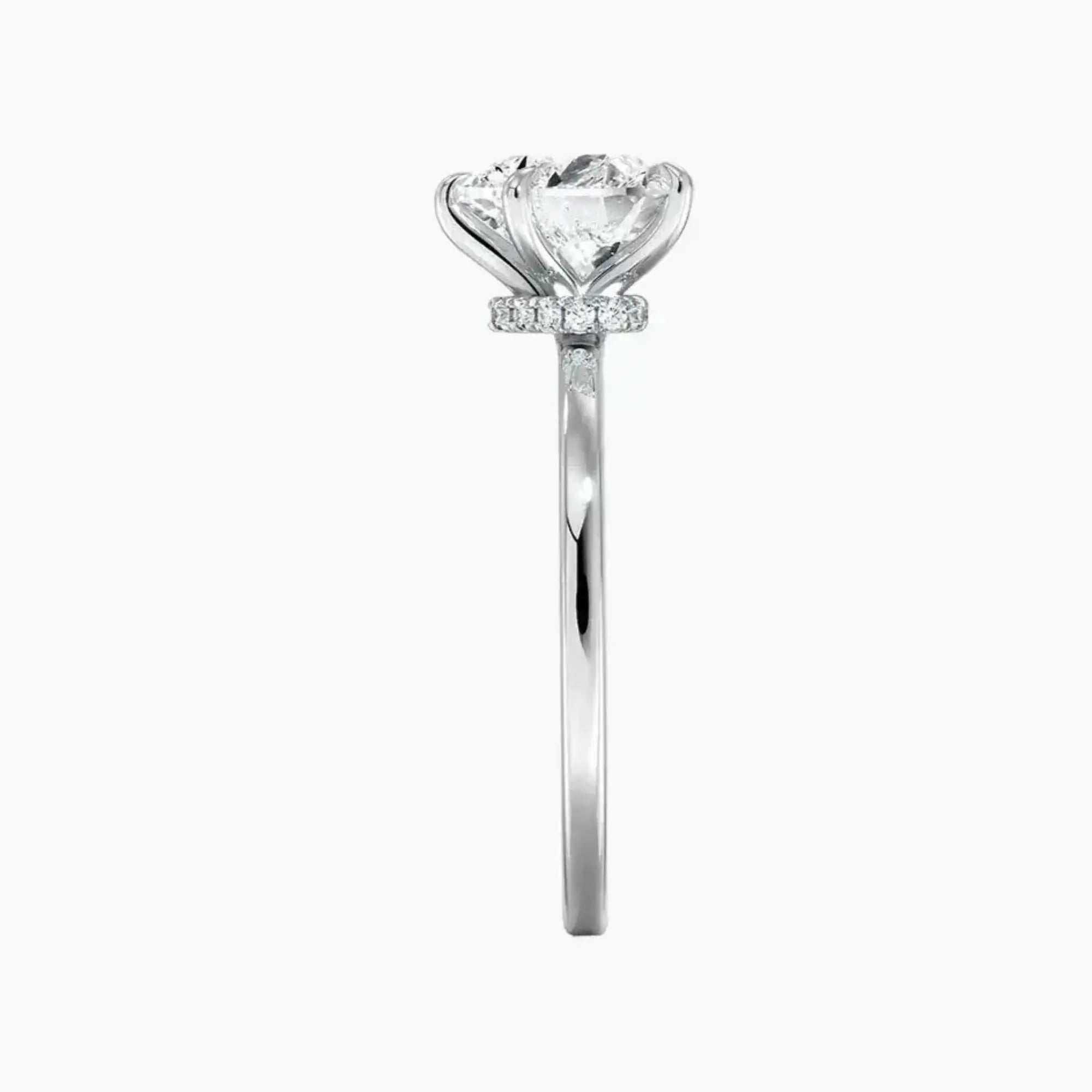 Giselle Heart Hidden Halo 2 Carat Lab Grown Diamond Engagement Ring in 18K Yellow Gold