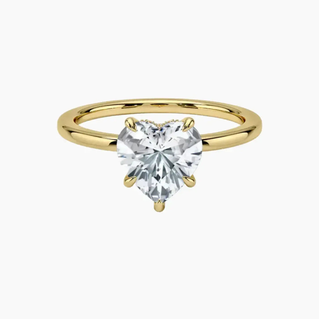 Giselle Heart Hidden Halo 1.5 Carat Lab Grown Diamond Engagement Ring in 18K White Gold