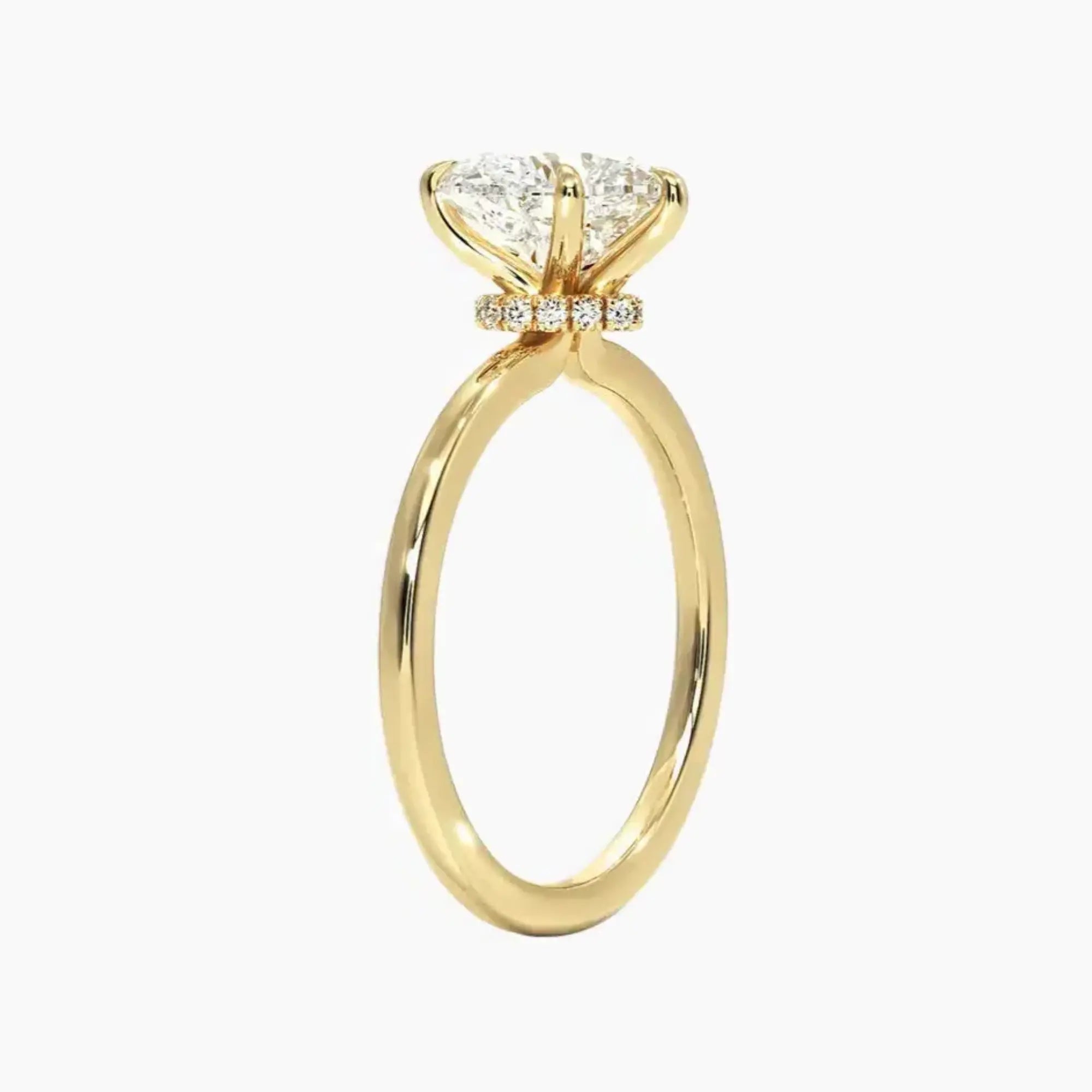 Giselle Heart Hidden Halo 3 Carat Lab Grown Diamond Engagement Ring in 18K White Gold