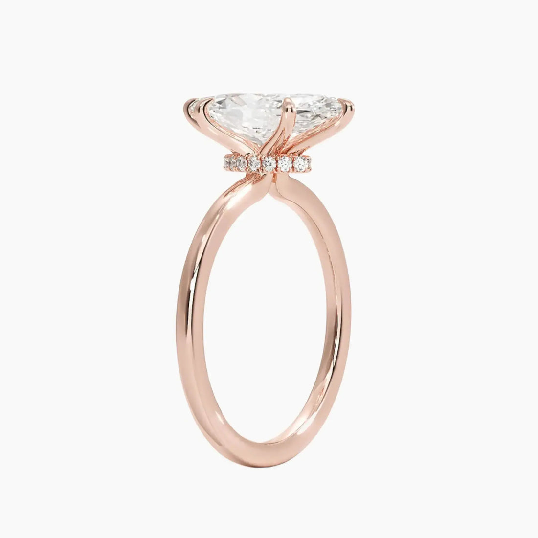Giselle Marquise Hidden Halo 1.5 Carat Lab Grown Diamond Engagement Ring in 18K White Gold