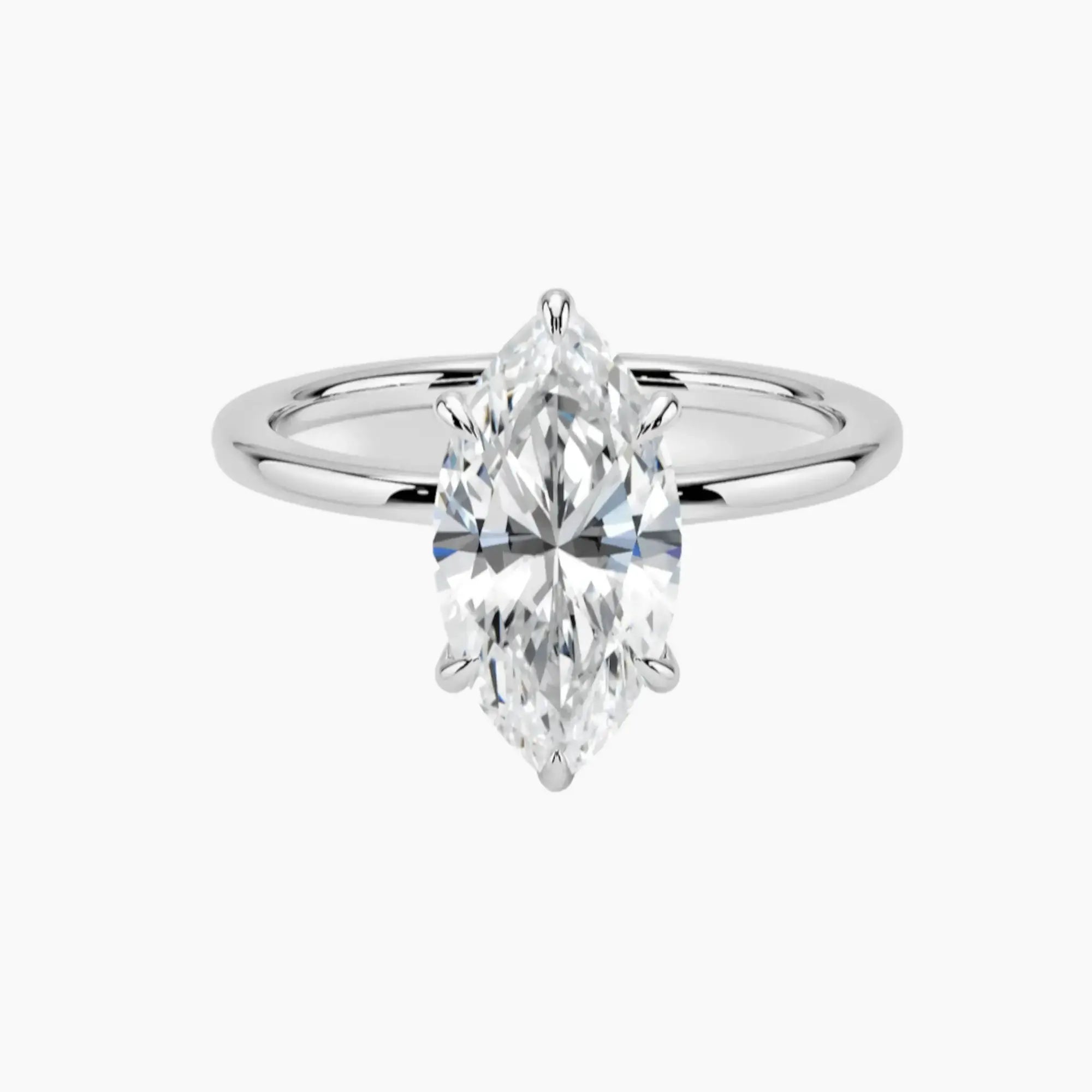 Giselle Marquise Hidden Halo 1.5 Carat Lab Grown Diamond Engagement Ring in 18K Yellow Gold