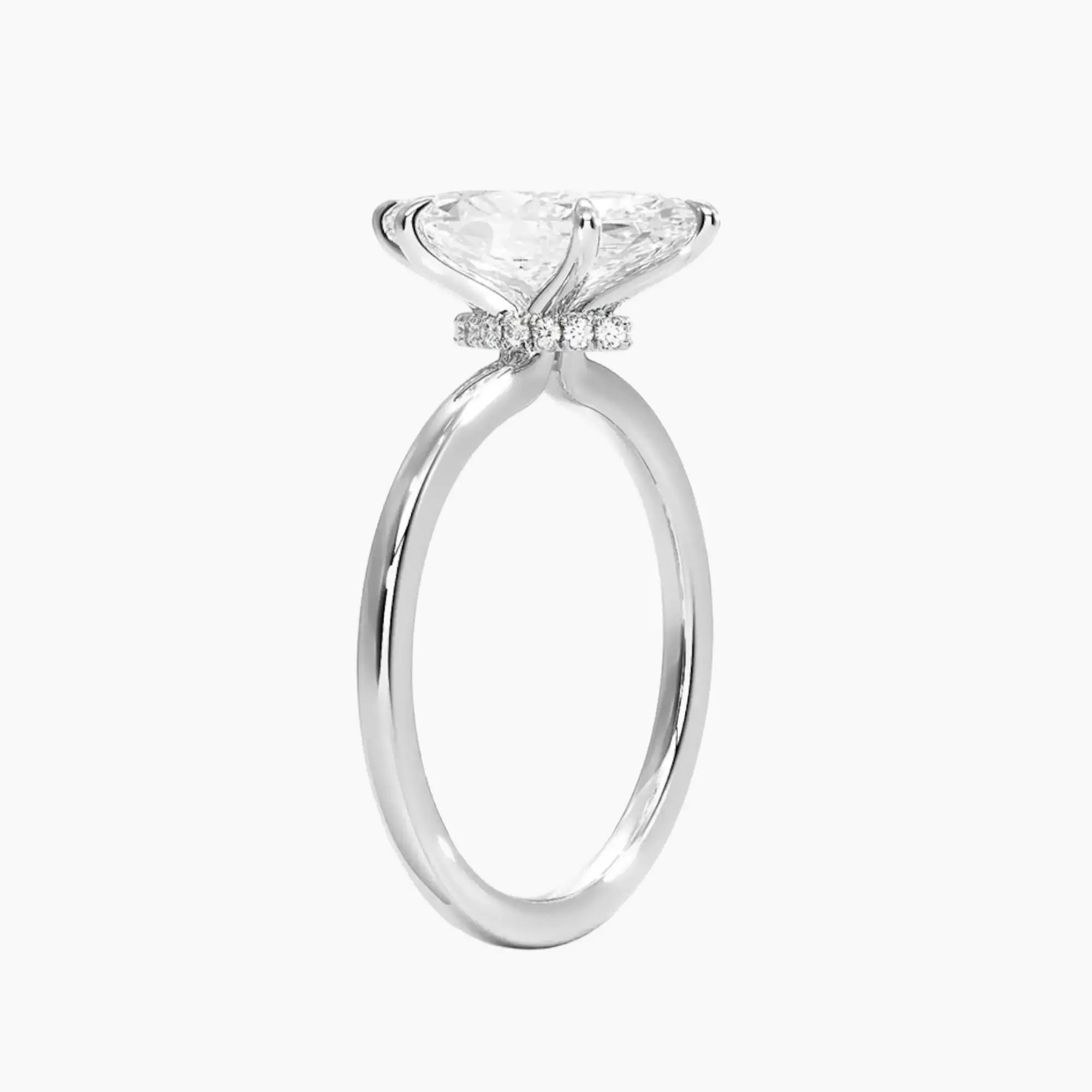 Giselle Marquise Hidden Halo 1 Carat Lab Grown Diamond Engagement Ring in 18K Rose Gold