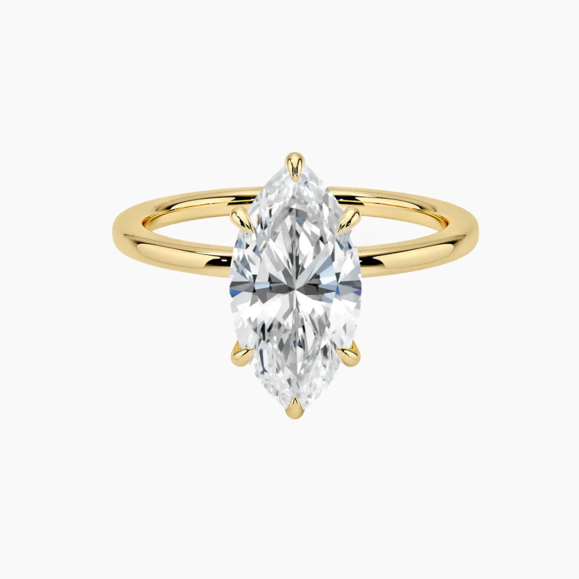 Giselle Marquise Hidden Halo 2 Carat Lab Grown Diamond Engagement Ring in 14K White Gold