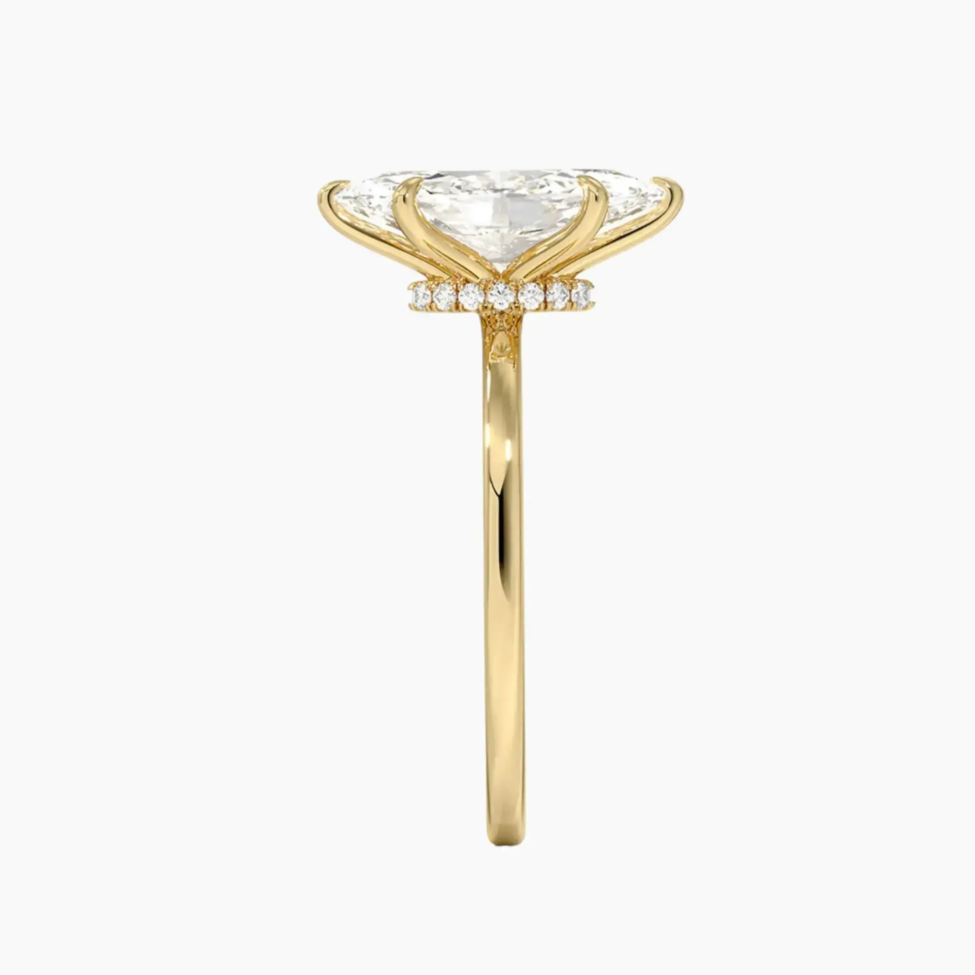 Giselle Marquise Hidden Halo 1 Carat Lab Grown Diamond Engagement Ring in 14K Rose Gold