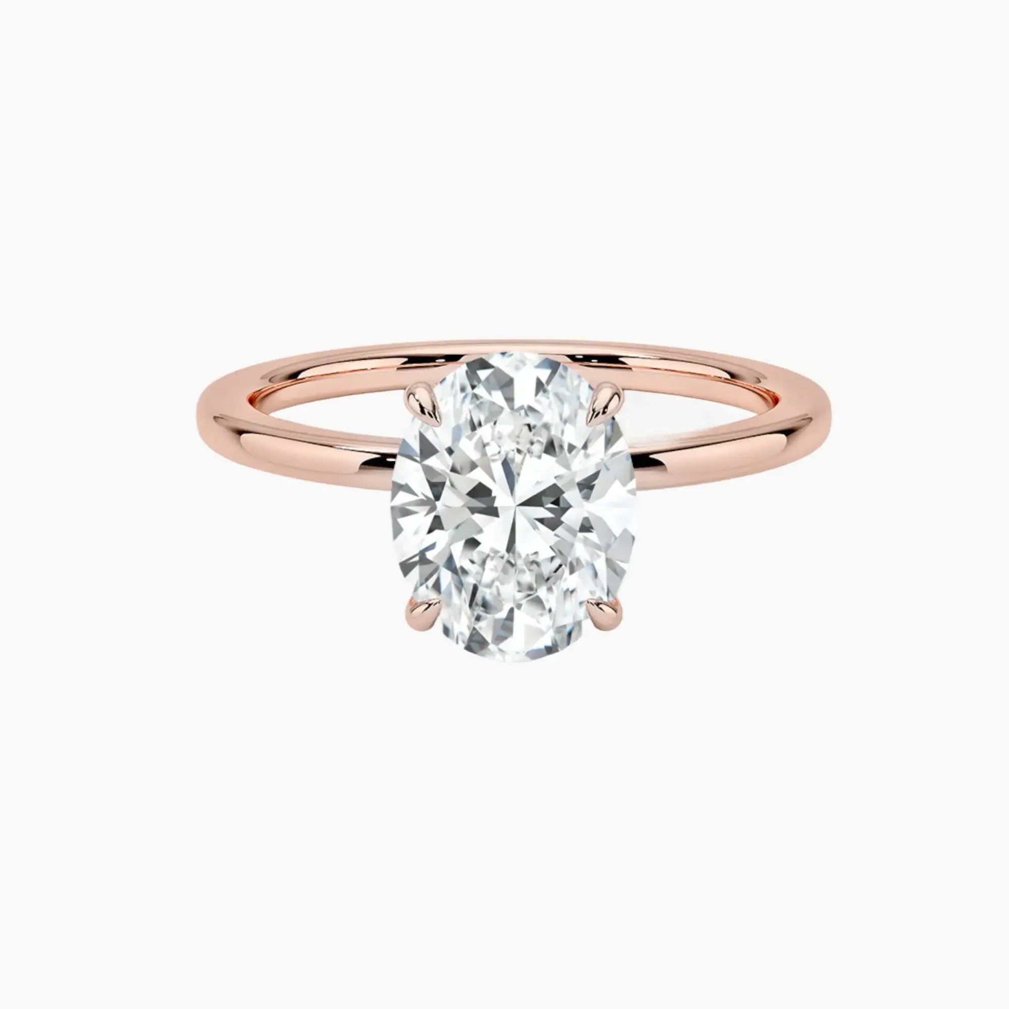Giselle Oval Hidden Halo Diamond Ring Setting in 14K Yellow Gold