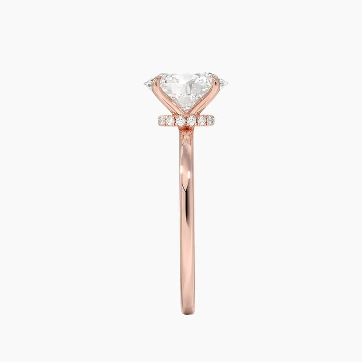 Giselle Oval Hidden Halo 2.5 Carat Lab Grown Diamond Engagement Ring in 18K White Gold