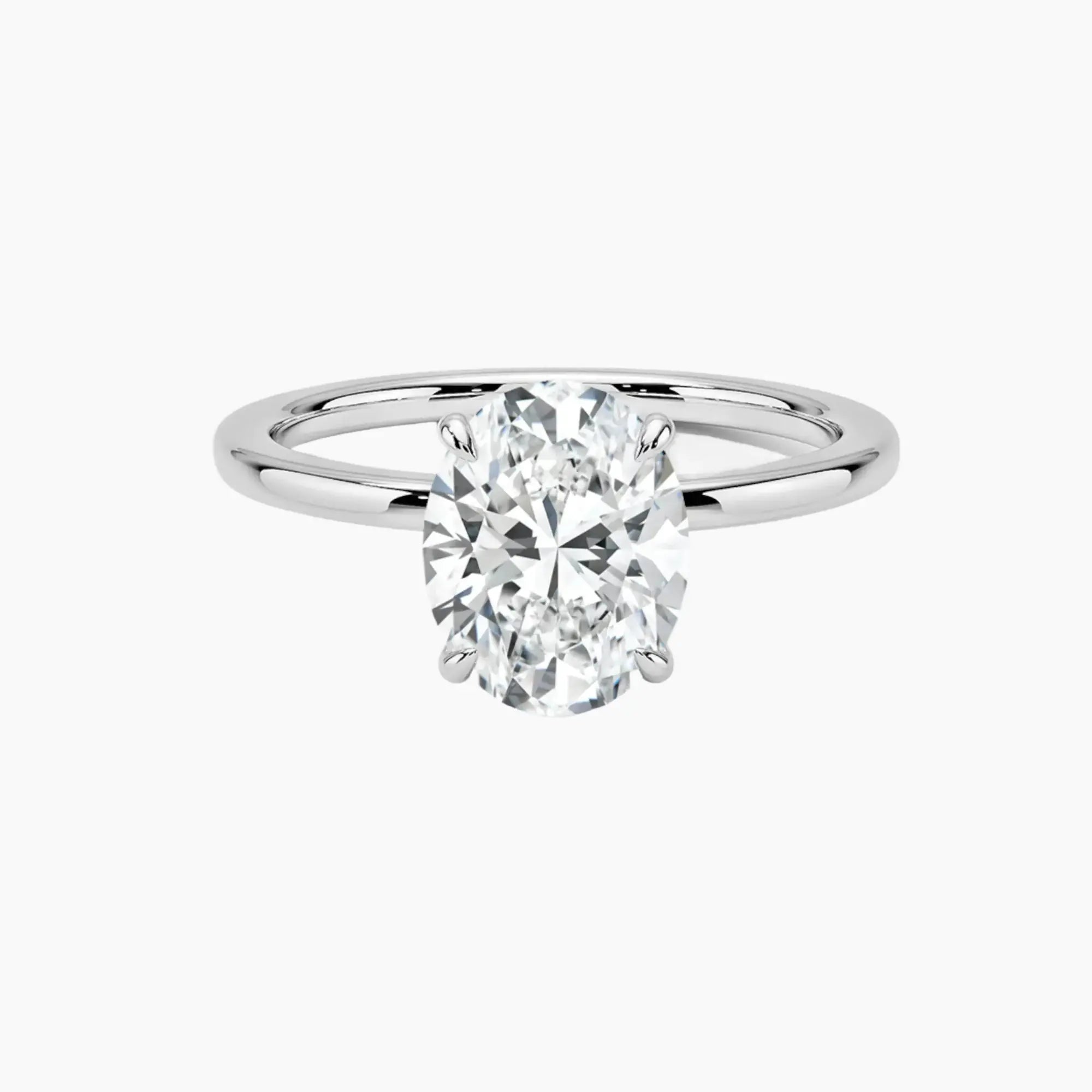 Giselle Oval Hidden Halo Diamond Ring Setting in 14K Yellow Gold