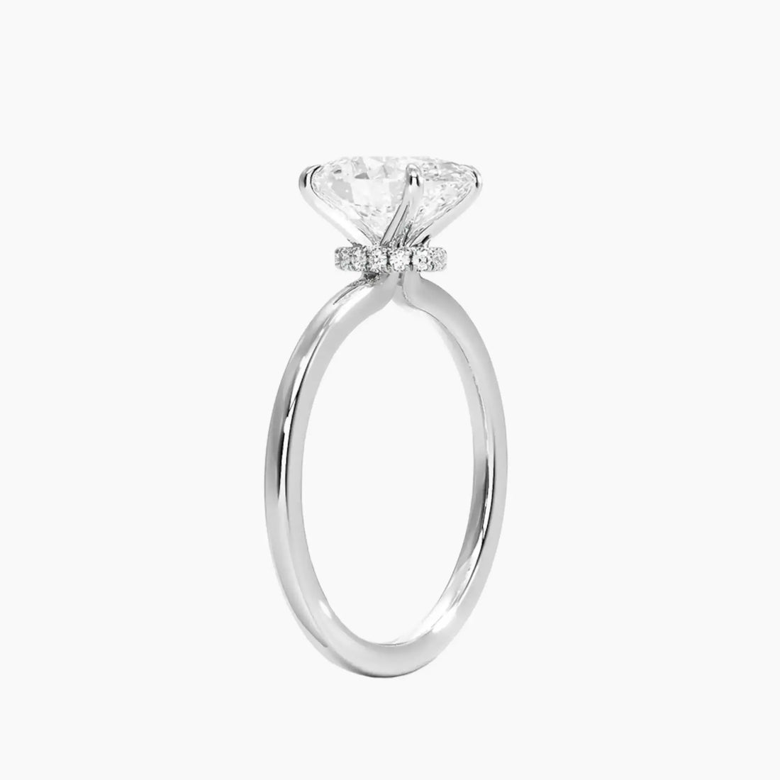 Giselle Oval Hidden Halo Diamond Ring Setting in 14K Yellow Gold