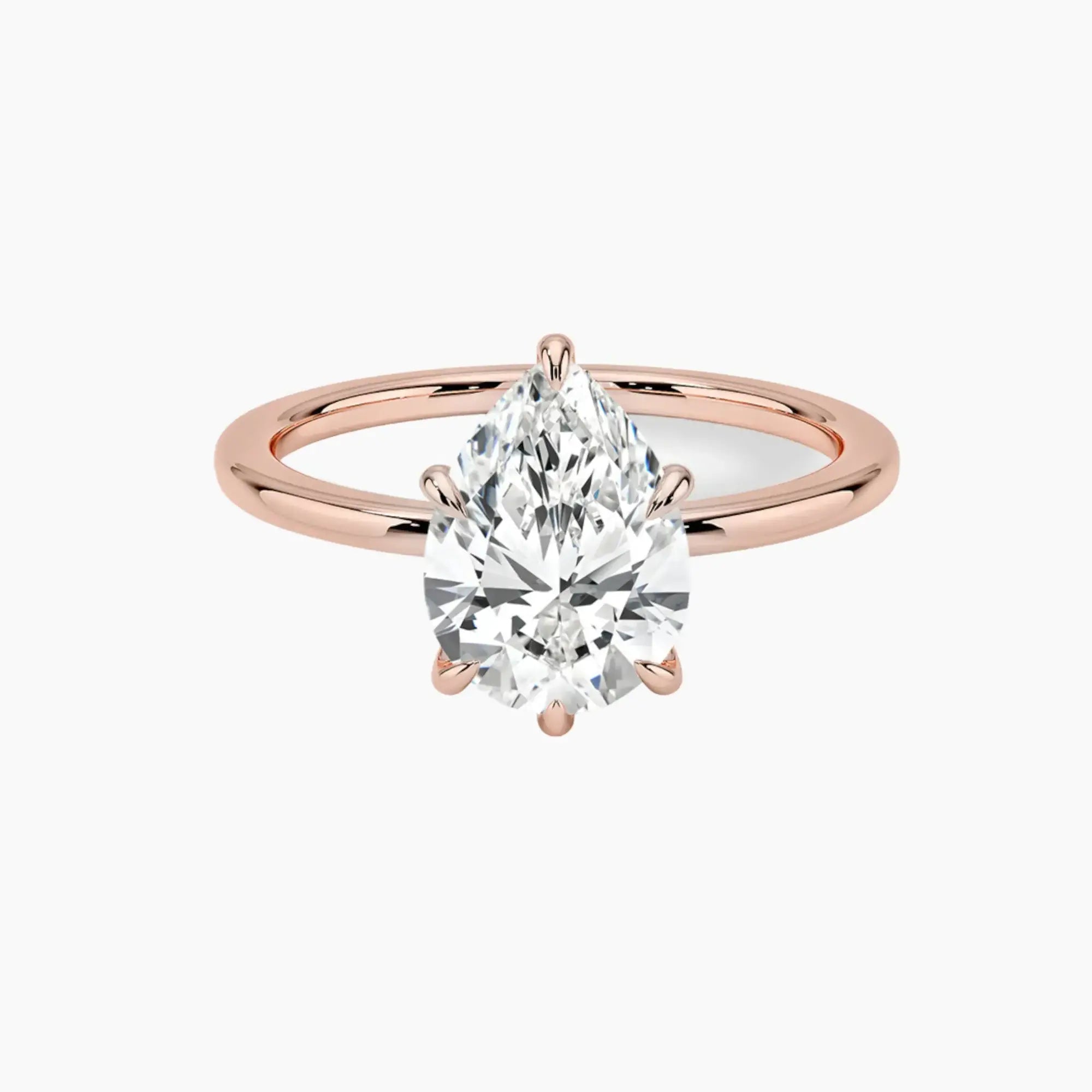 Giselle Pear Hidden Halo 1.5 Carat Lab Grown Diamond Engagement Ring in 18K Yellow Gold