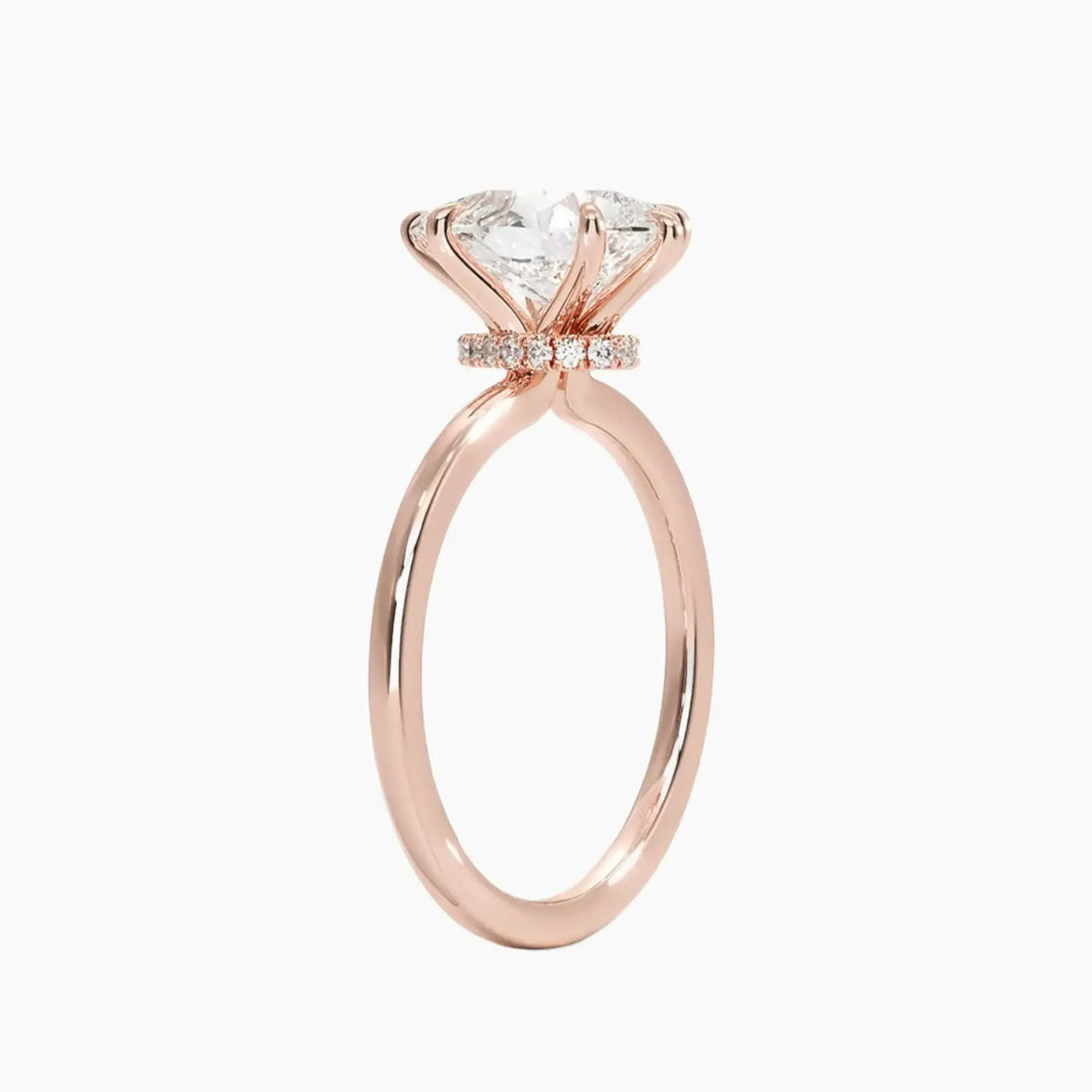 Giselle Pear Hidden Halo 1 Carat Lab Grown Diamond Engagement Ring in 14K White Gold