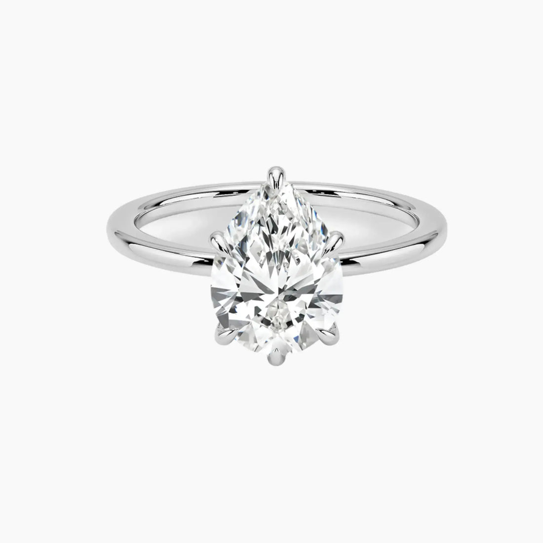 Giselle Pear Hidden Halo 3 Carat Lab Grown Diamond Engagement Ring in 14K Rose Gold