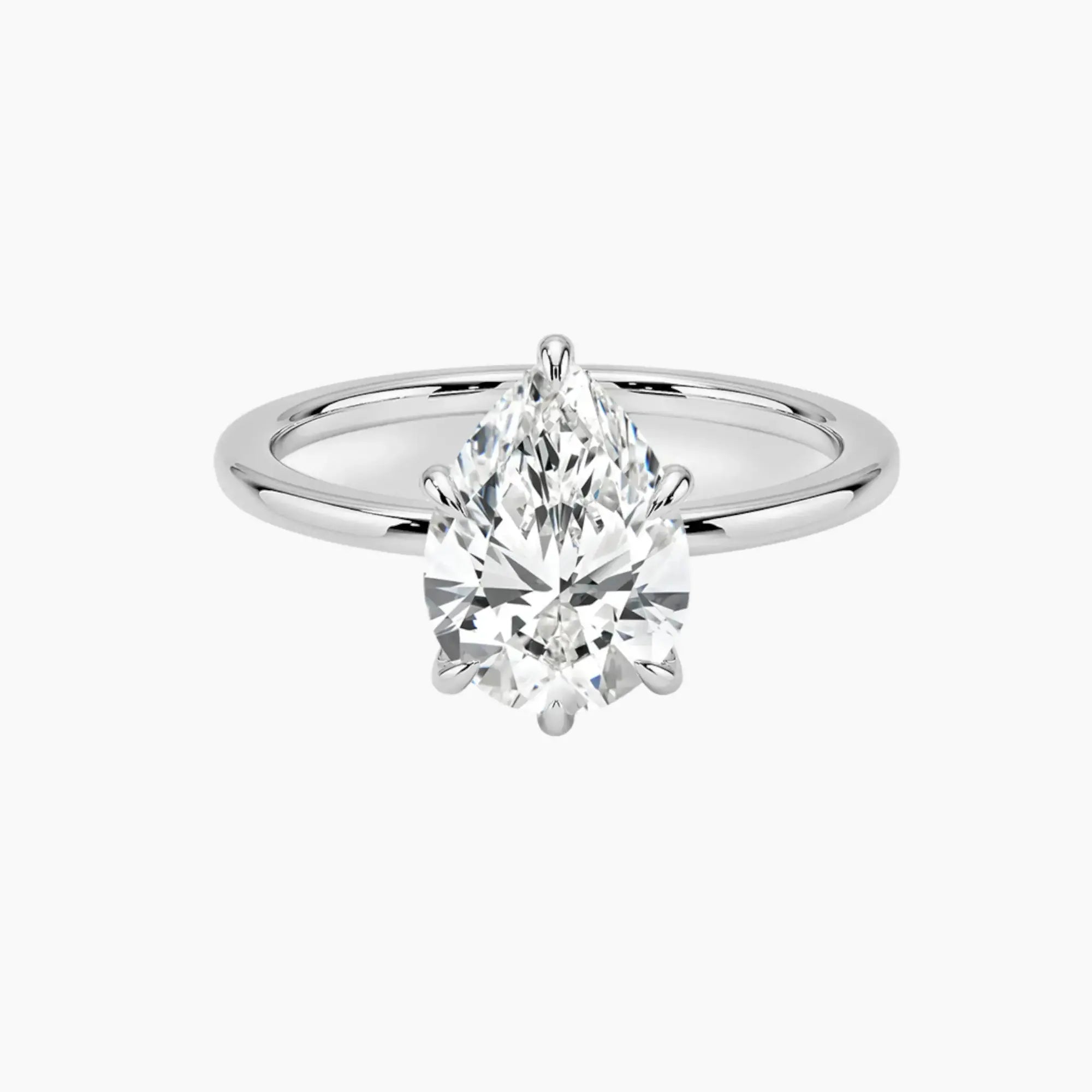 Giselle Pear Hidden Halo Diamond Ring Setting in 14K Yellow Gold