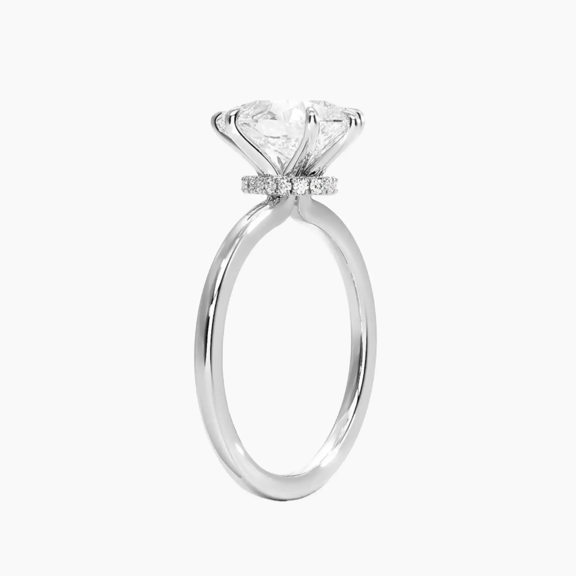 Giselle Pear Hidden Halo 2 Carat Lab Grown Diamond Engagement Ring in 14K Yellow Gold
