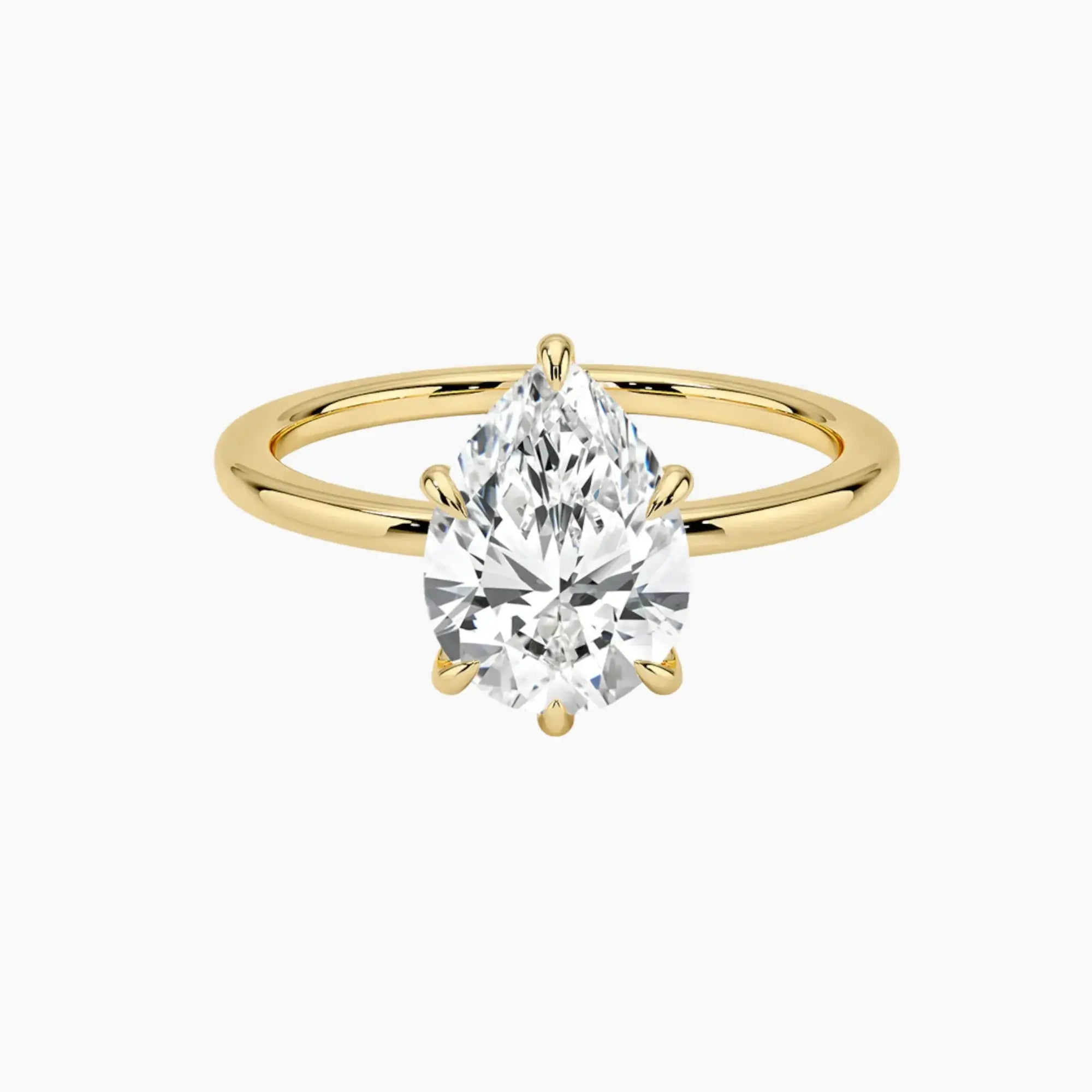 Giselle Pear Hidden Halo 2.5 Carat Lab Grown Diamond Engagement Ring in 14K Yellow Gold