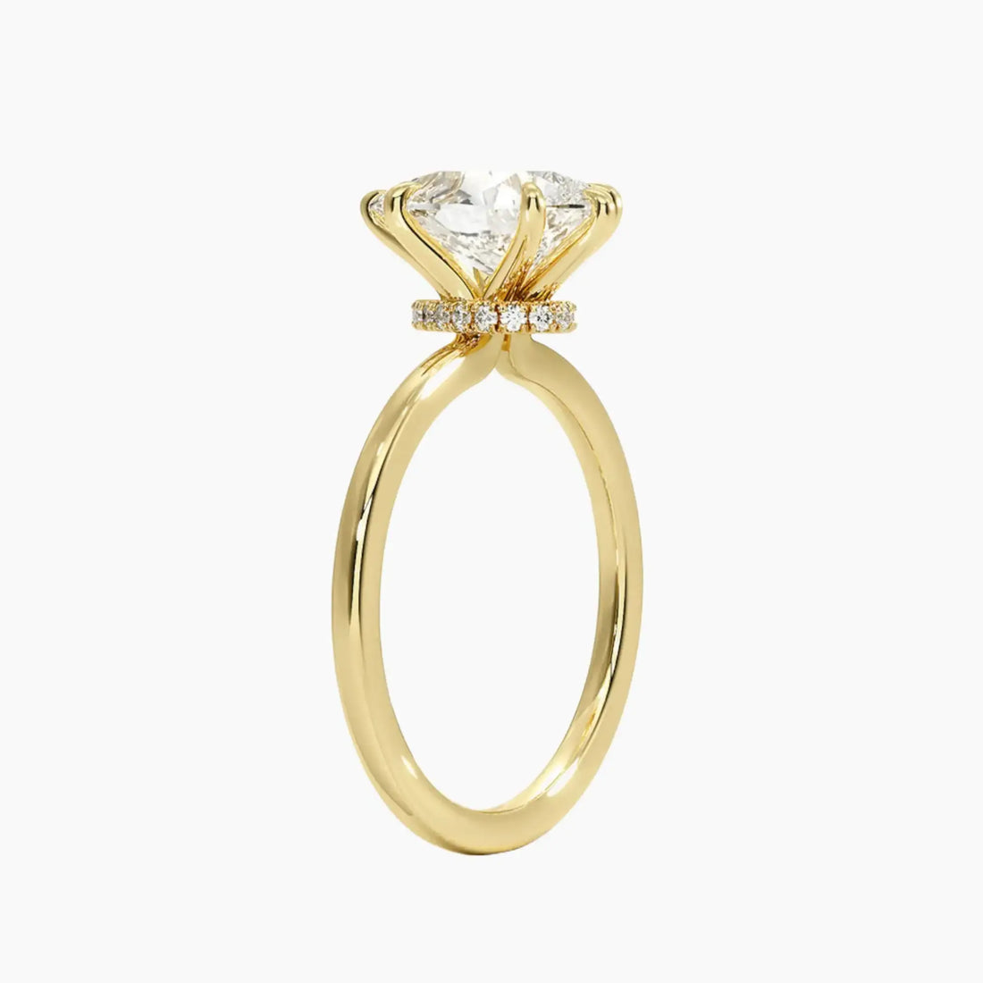 Giselle Pear Hidden Halo 2.5 Carat Lab Grown Diamond Engagement Ring in 14K Yellow Gold