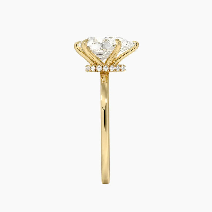 Giselle Pear Hidden Halo 1 Carat Lab Grown Diamond Engagement Ring in 14K Rose Gold