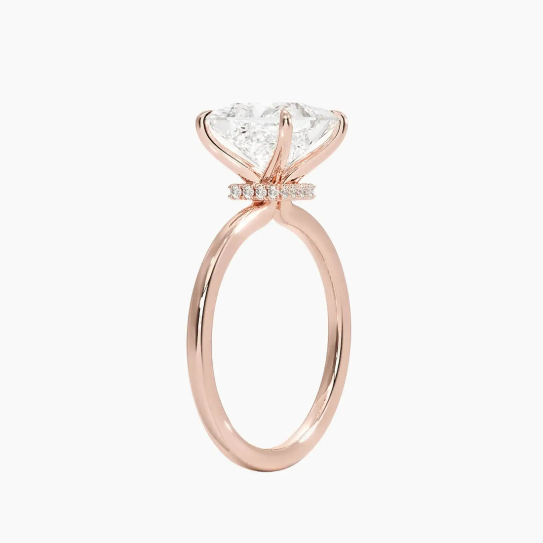Giselle Princess Hidden Halo 2 Carat Lab Grown Diamond Engagement Ring in 14K Yellow Gold