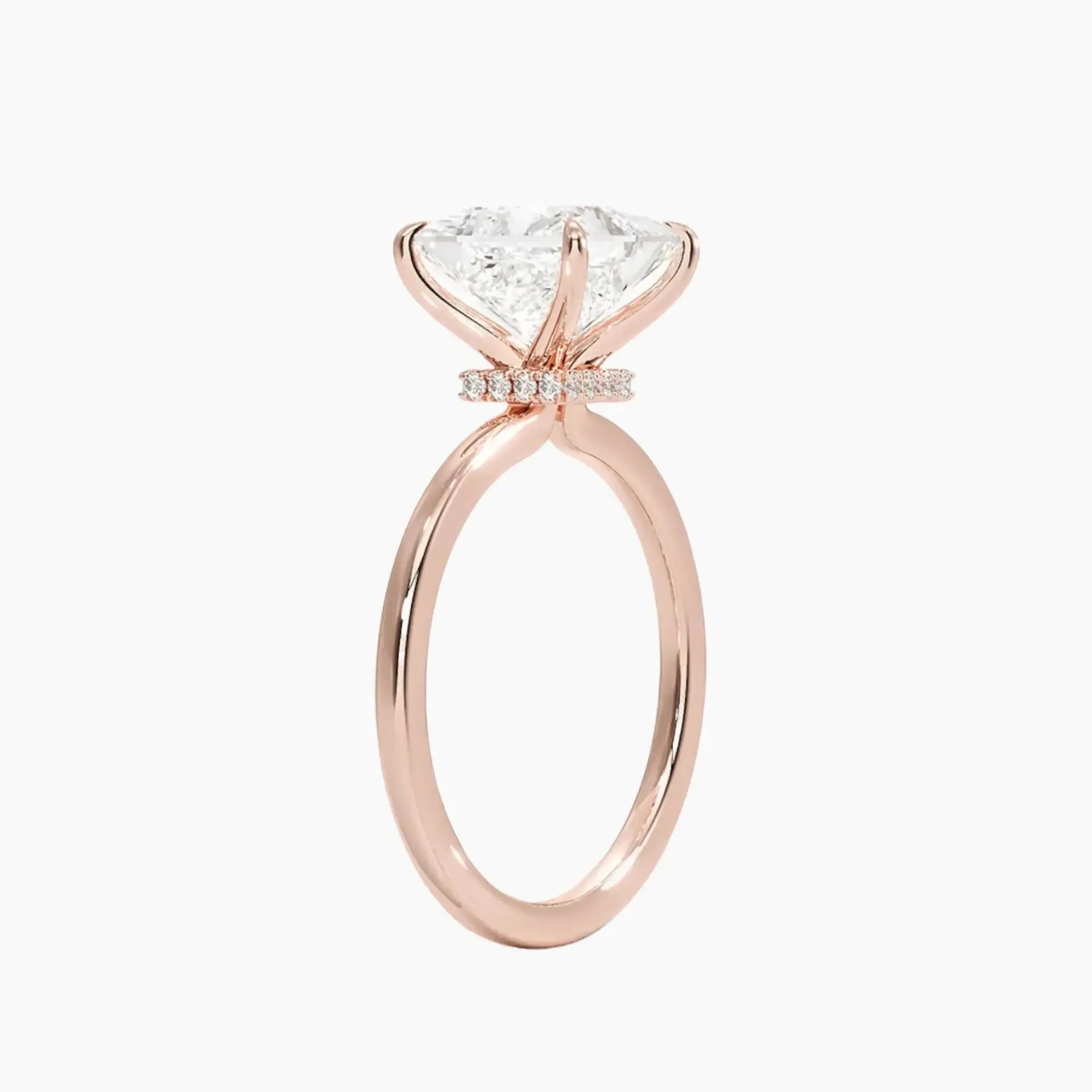 Giselle Princess Hidden Halo 2.5 Carat Lab Grown Diamond Engagement Ring in 18K Yellow Gold