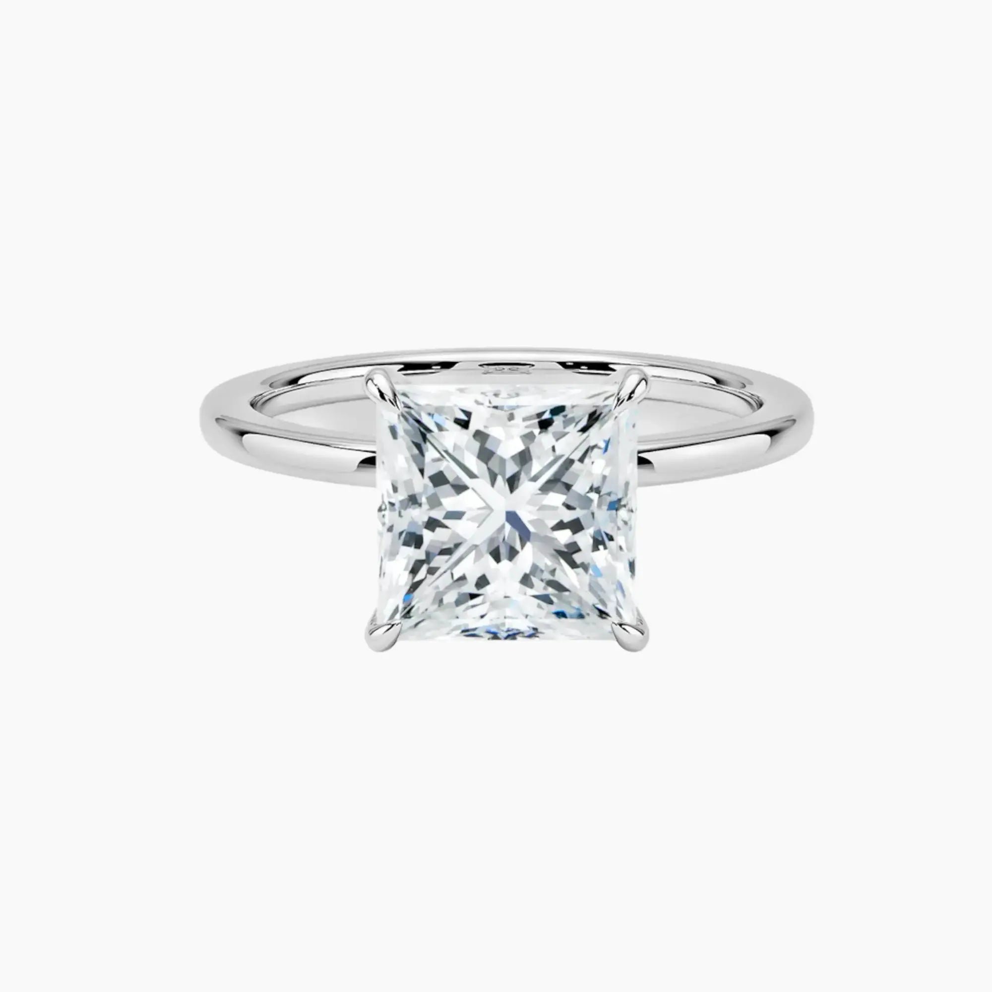 Giselle Princess Hidden Halo Diamond Ring Setting in 14K Yellow Gold