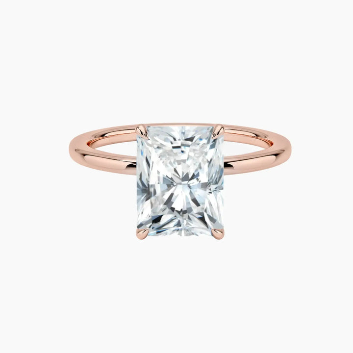 Giselle Radiant Hidden Halo 3 Carat Lab Grown Diamond Engagement Ring in 14K Rose Gold