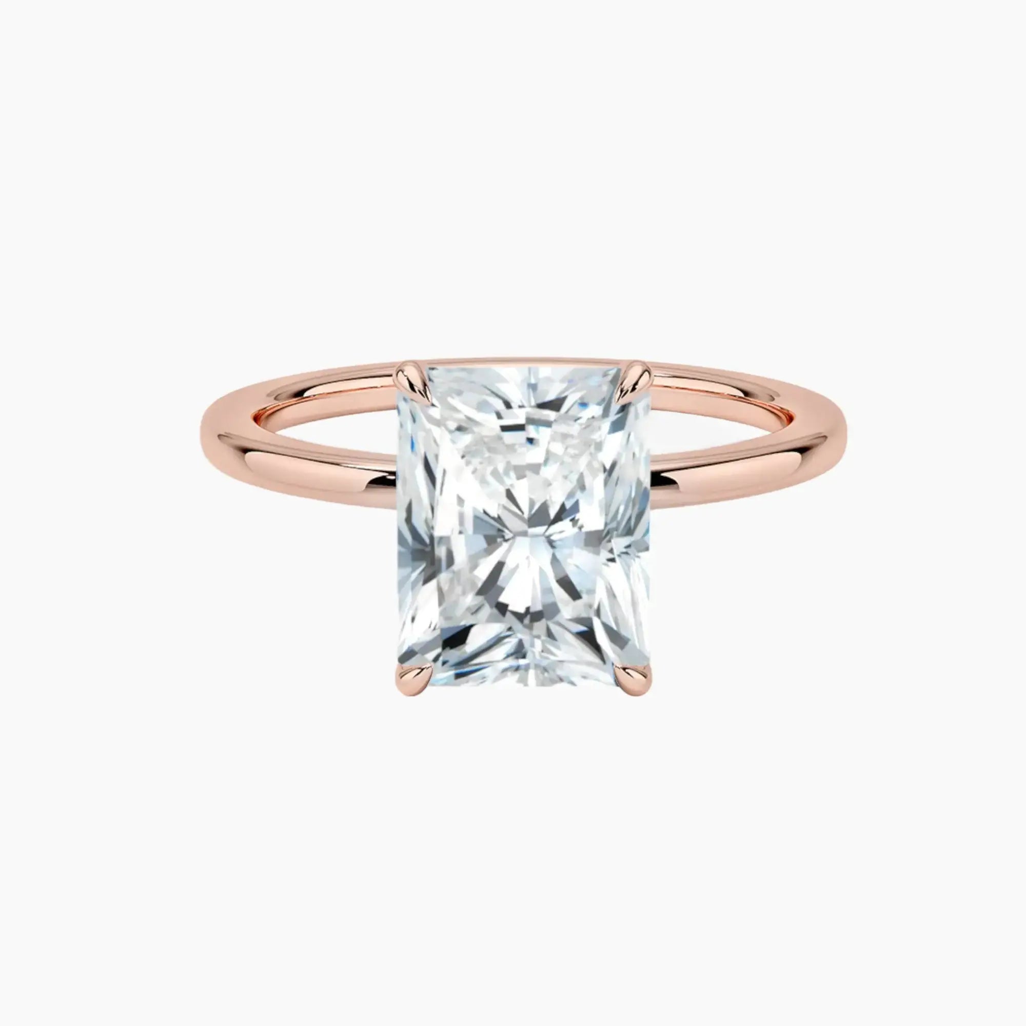 Giselle Radiant Hidden Halo 1.5 Carat Lab Grown Diamond Engagement Ring in 14K White Gold