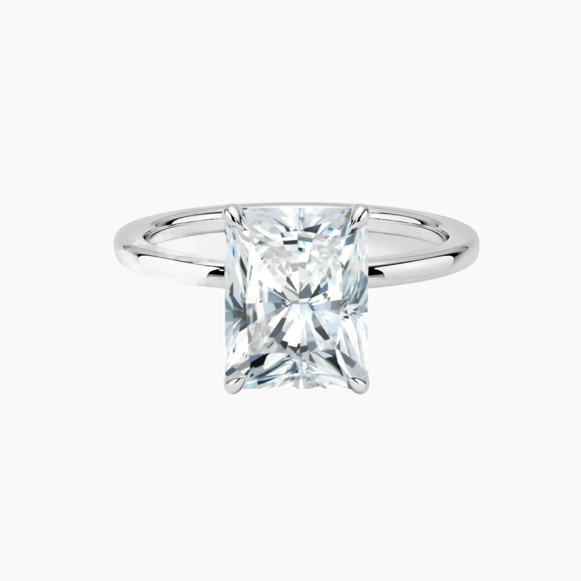 Giselle Radiant Hidden Halo 3 Carat Lab Grown Diamond Engagement Ring in 14K Rose Gold