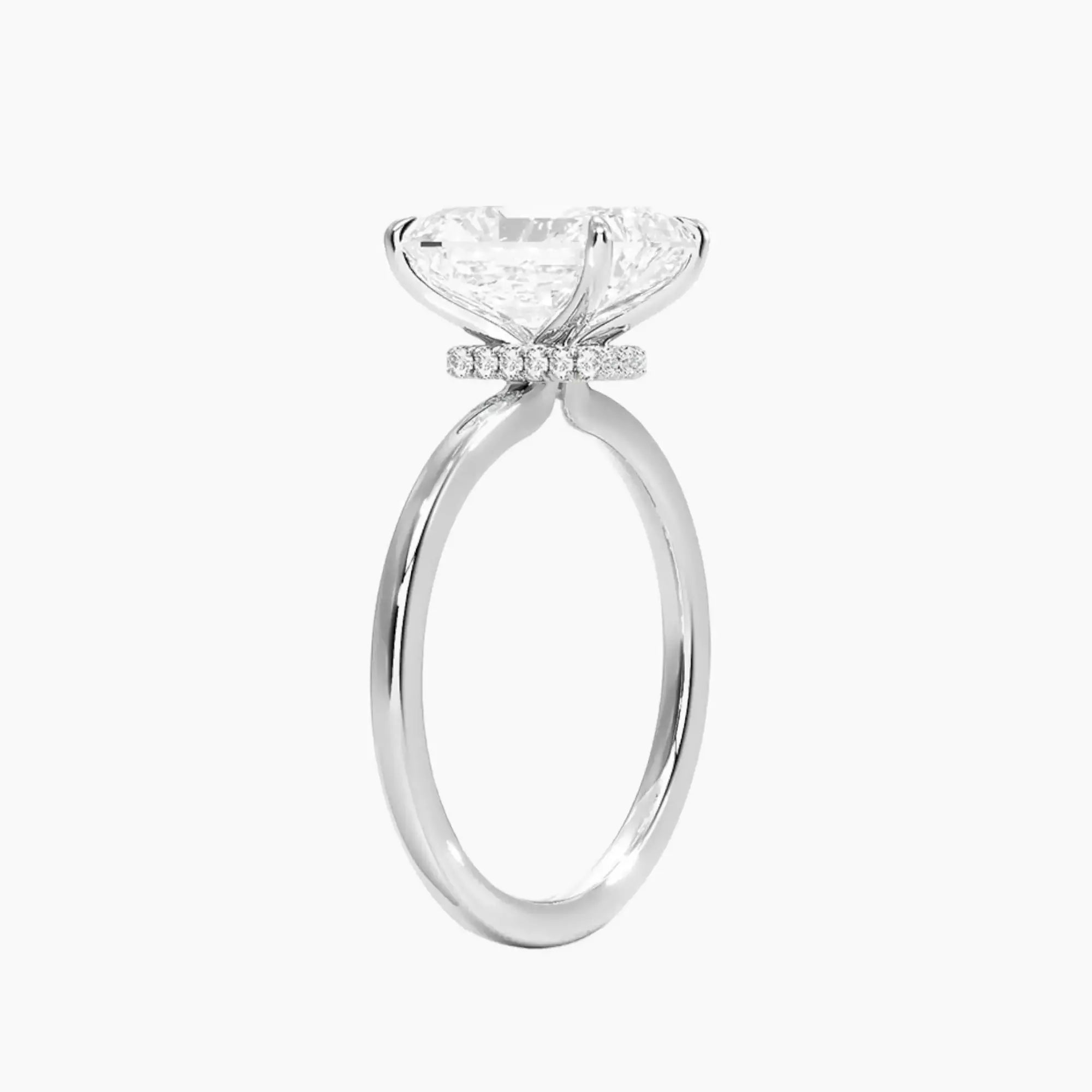 Giselle Radiant Hidden Halo 1.5 Carat Lab Grown Diamond Engagement Ring in 18K White Gold