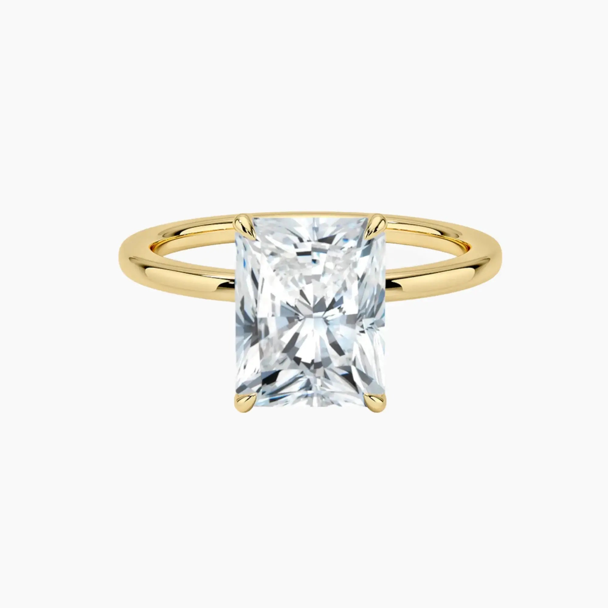 Giselle Radiant Hidden Halo 2 Carat Lab Grown Diamond Engagement Ring in 18K Yellow Gold