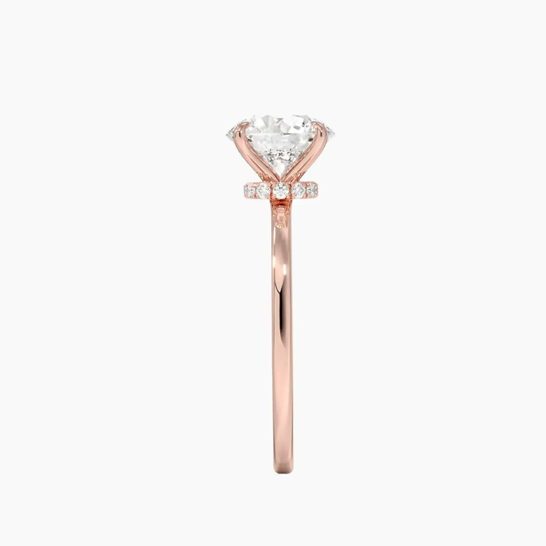 Giselle Round Hidden Halo Diamond Ring Setting in 18K Rose Gold