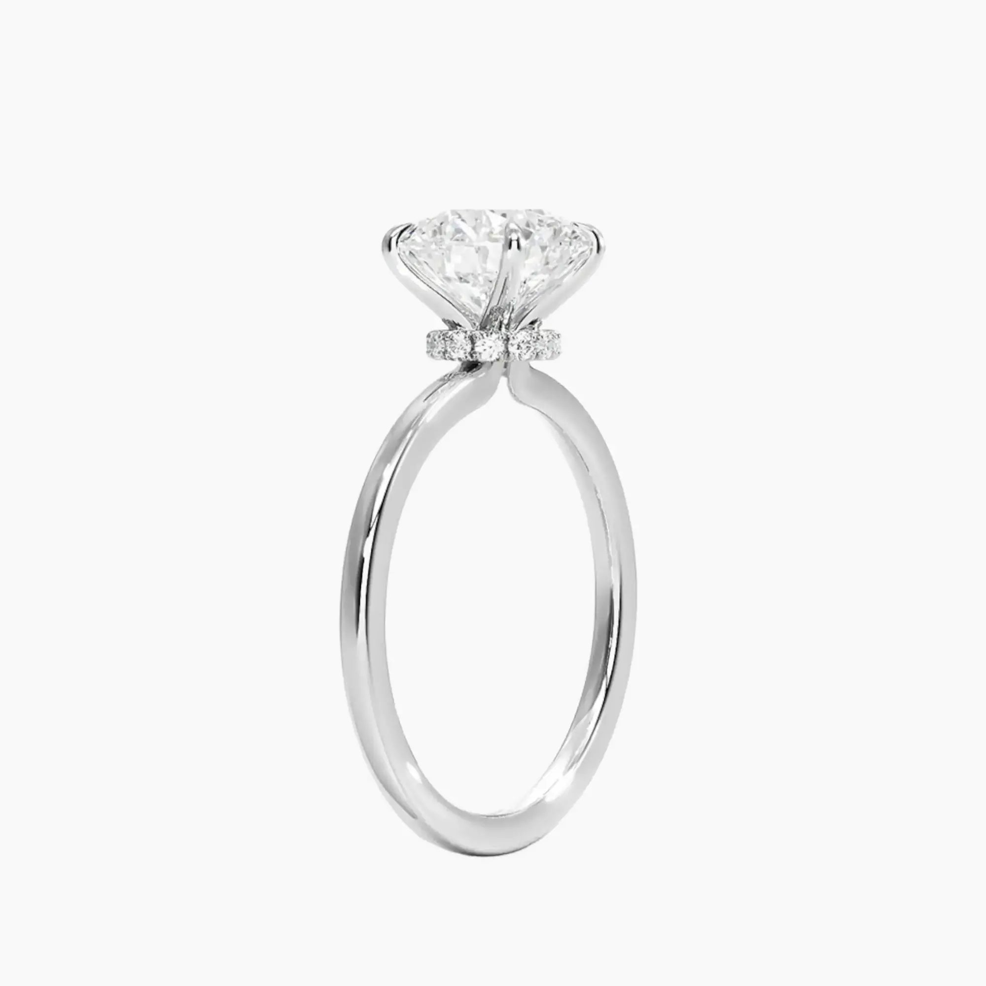 Giselle Round Hidden Halo Diamond Ring Setting in 18K Yellow Gold