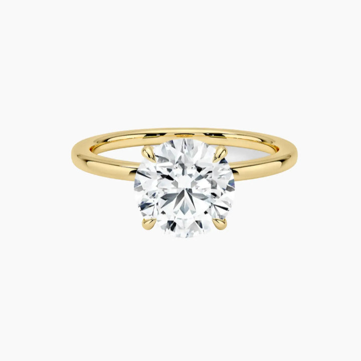 Giselle Round Hidden Halo 1 Carat Lab Grown Diamond Engagement Ring in 14K Yellow Gold