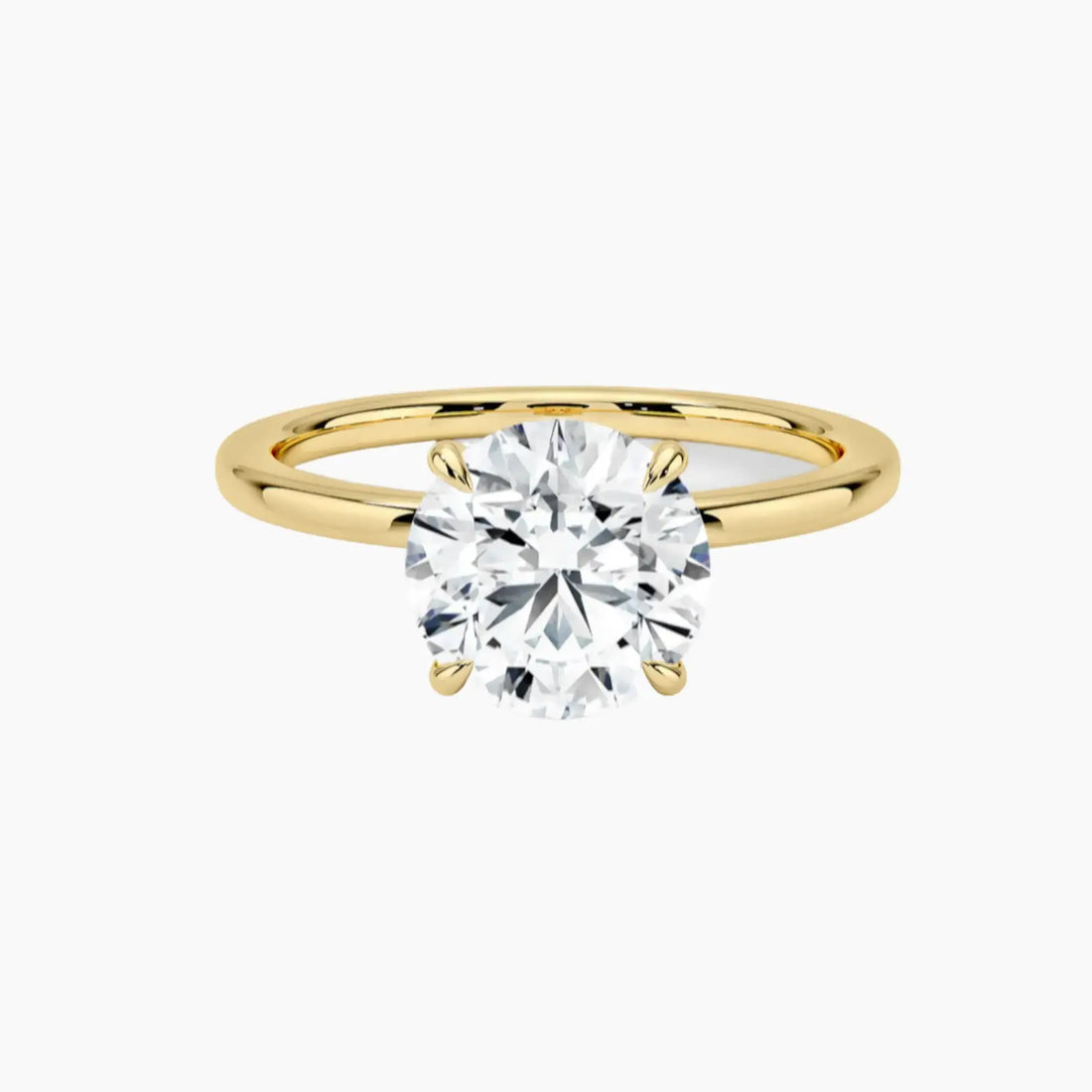 Giselle Round Hidden Halo 3 Carat Lab Grown Diamond Engagement Ring in 18K White Gold