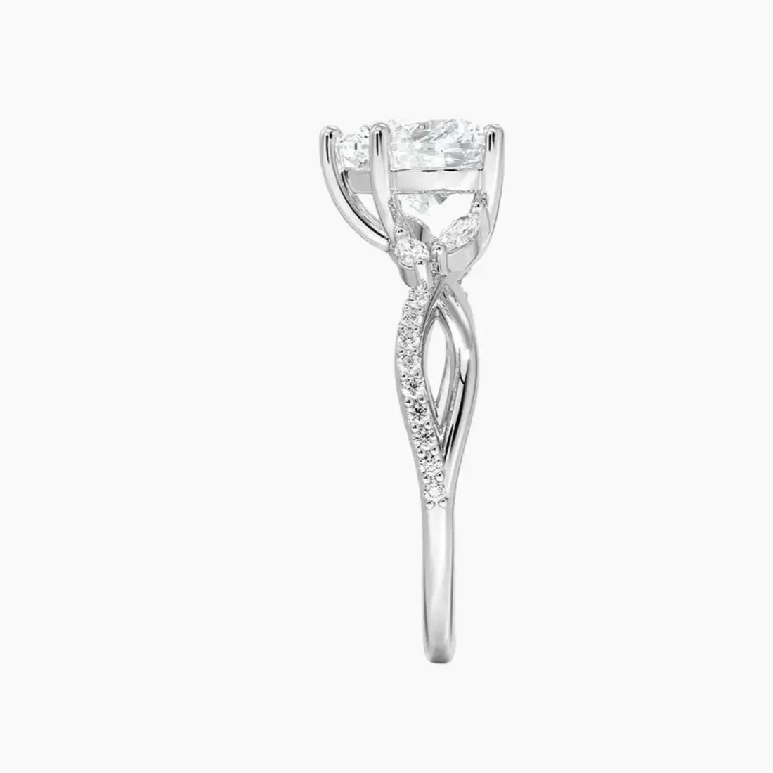 Amara Adorned Heart Designer 1.5 Carat Lab Grown Diamond Engagement Ring in 18K Yellow Gold