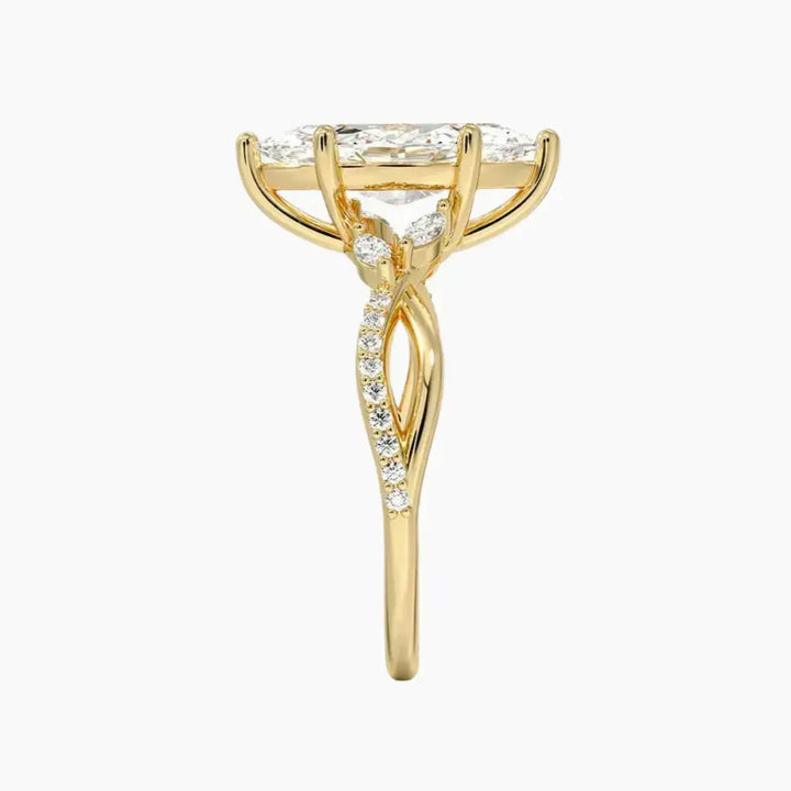 Amara Adorned Marquise Designer 2 Carat Lab Grown Diamond Engagement Ring in 14K Rose Gold