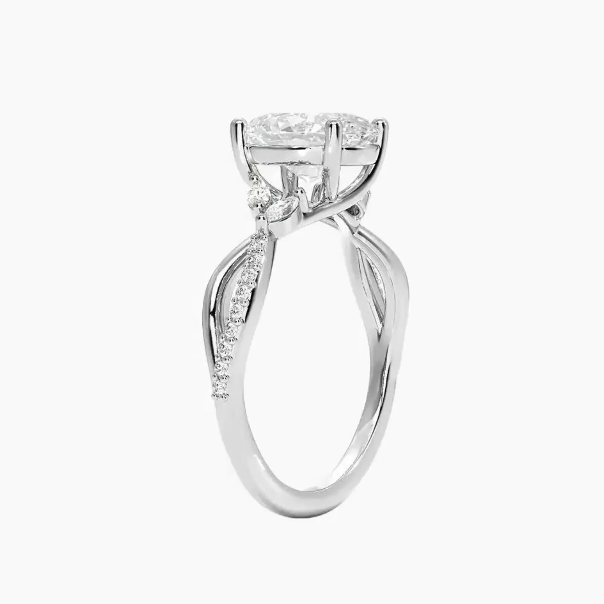 Amara Adorned Oval Designer 1 Carat Lab Grown Diamond Engagement Ring in 14K Rose Gold