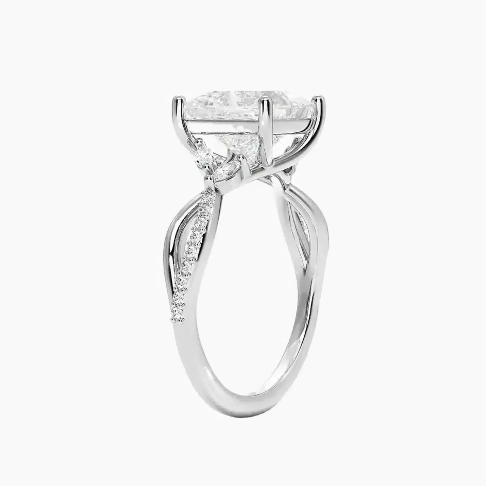 Amara Adorned Princess Designer 2.5 Carat Lab Grown Diamond Engagement Ring in 14K Yellow Gold