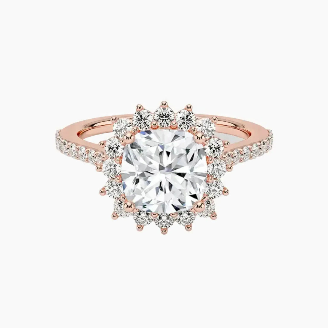 Soraya Pave Cushion Designer Diamond Ring Setting in 14K Yellow Gold