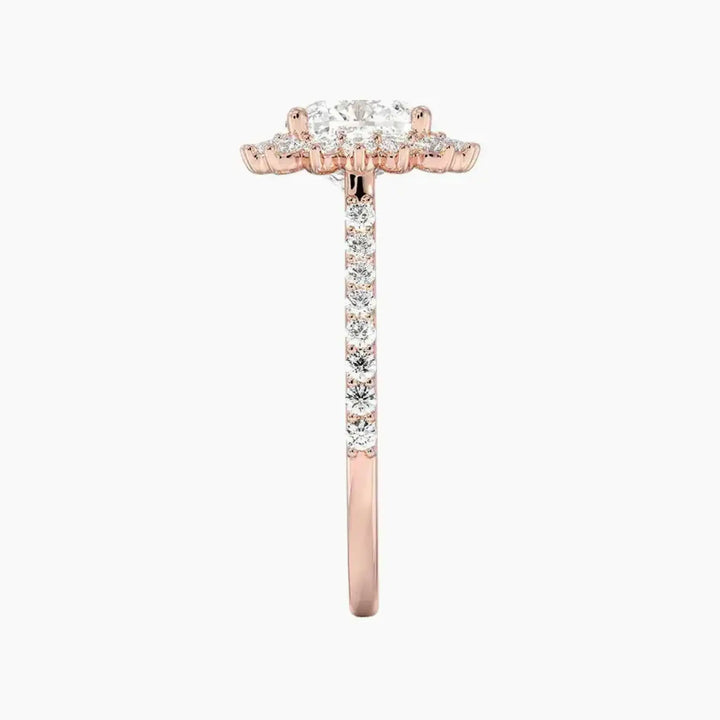 Soraya Pave Cushion Designer 2.5 Carat Lab Grown Diamond Engagement Ring in 14K Yellow Gold