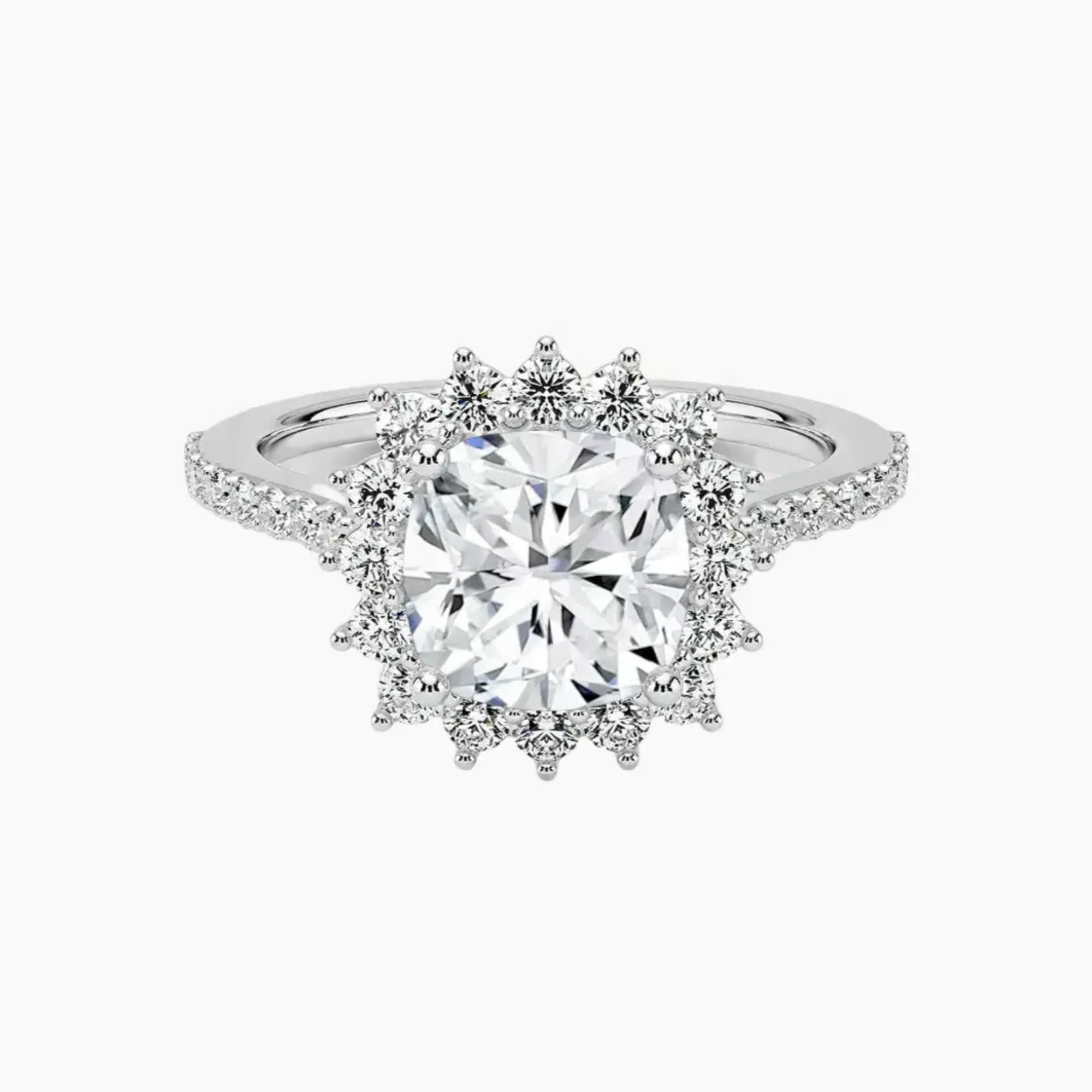 Soraya Pave Cushion Designer Diamond Ring Setting in 18K Yellow Gold