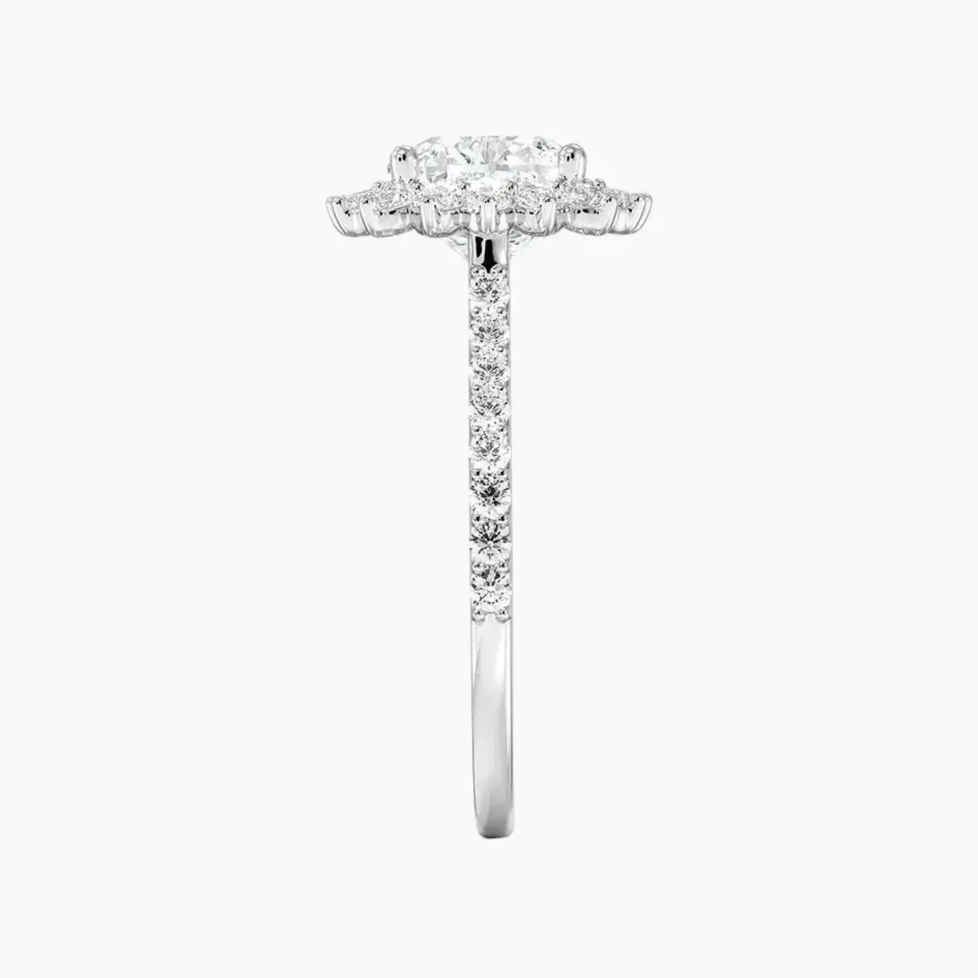 Soraya Pave Cushion Designer 1.5 Carat Lab Grown Diamond Engagement Ring in 14K Rose Gold