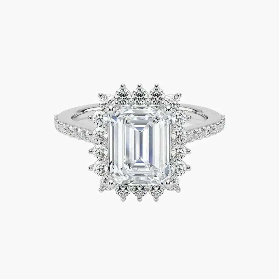 Soraya Pave Emerald Designer Diamond Ring Setting in 18K Rose Gold