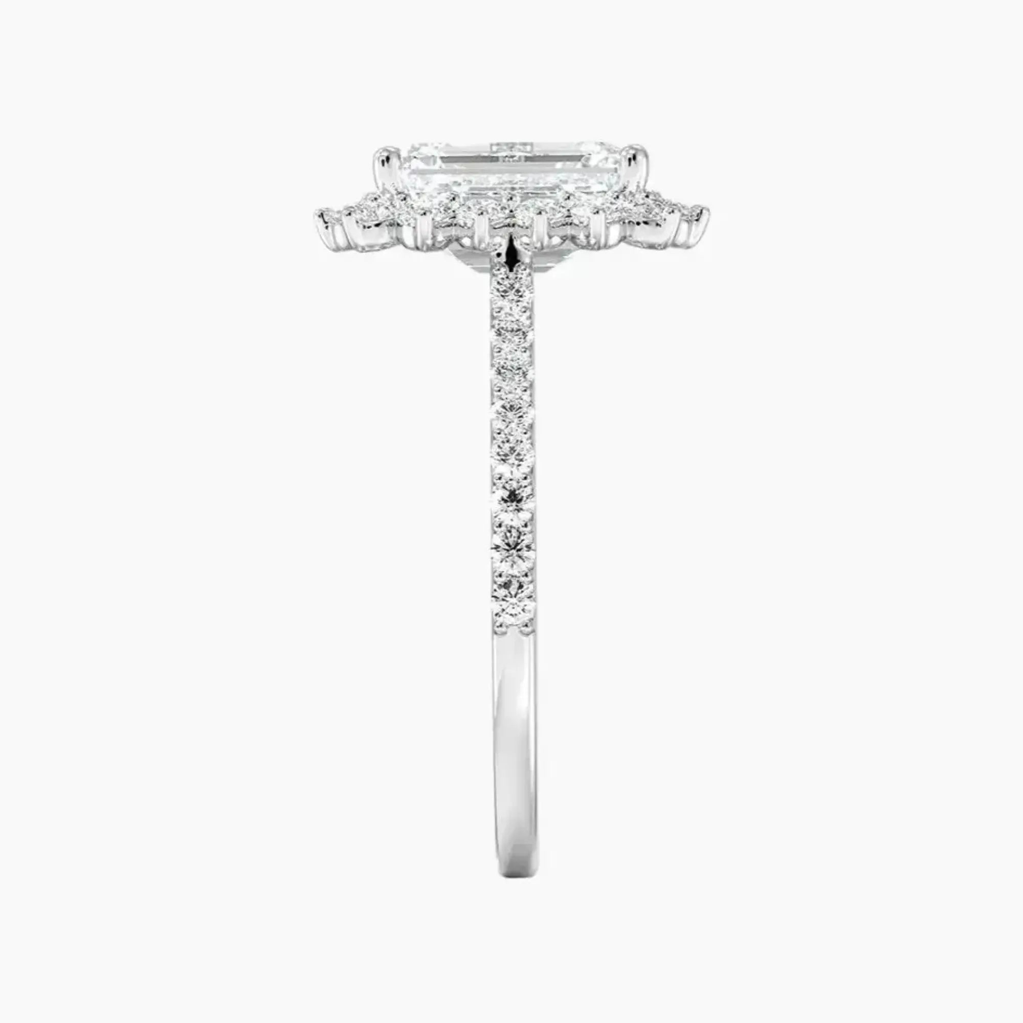 Soraya Pave Emerald Designer Diamond Ring Setting in 14K Rose Gold