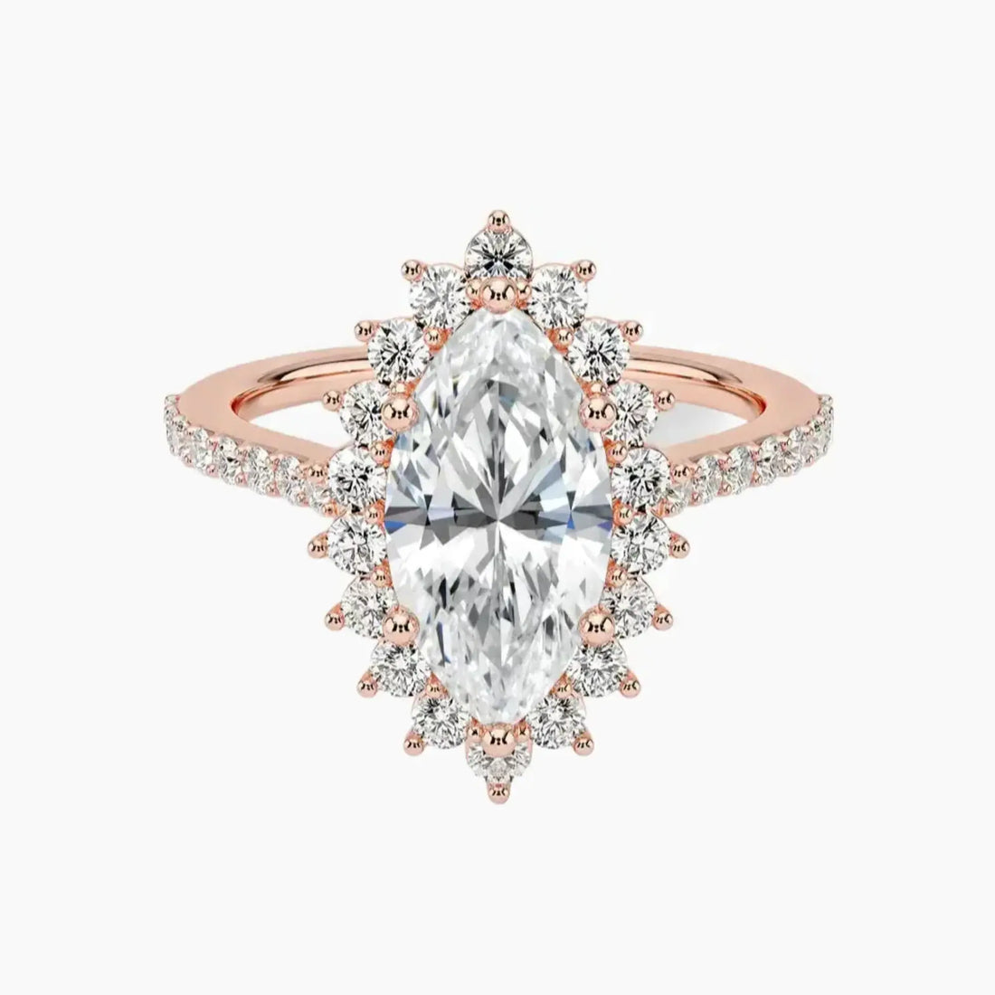 Soraya Pave Marquise Designer Diamond Ring Setting in 14K White Gold