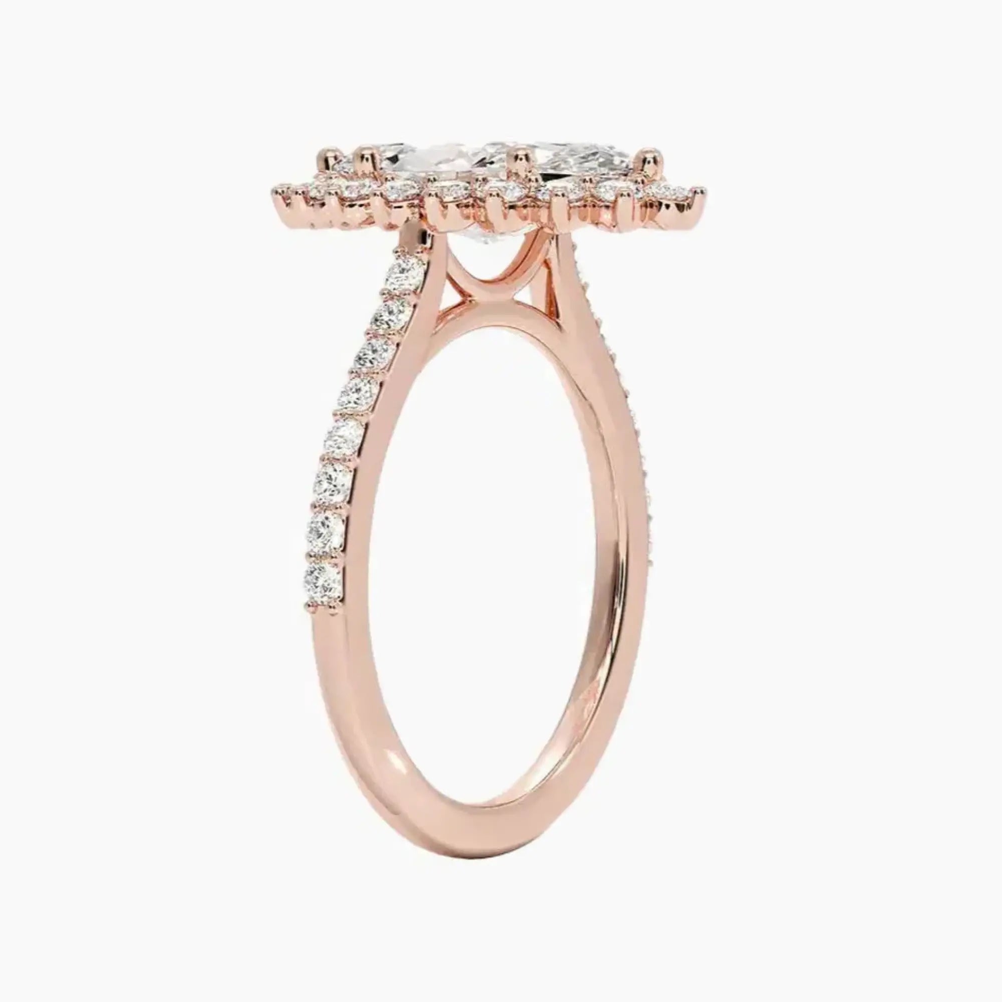 Soraya Pave Marquise Designer Diamond Ring Setting in 14K Yellow Gold